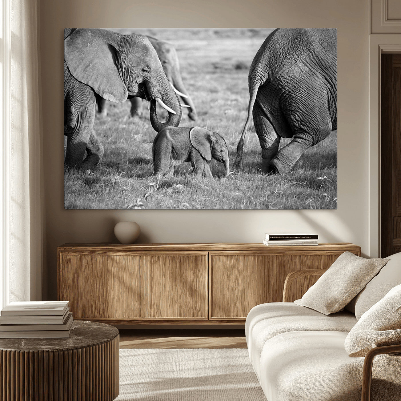MGV-CV-36X24 - Wild Elephant Wall Art Canvas Print
