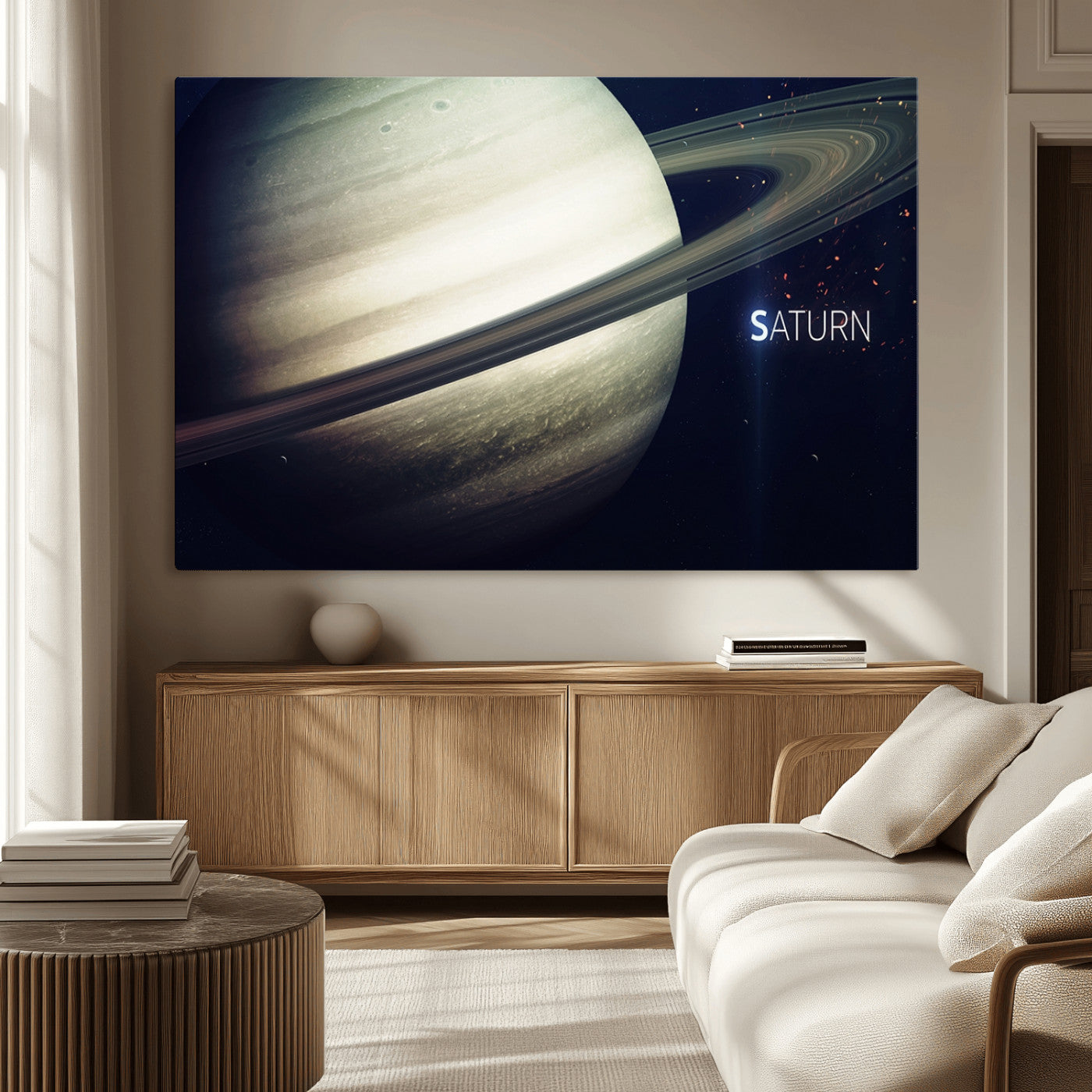 MGV-CV-36X24 - Framed Saturn Wall Art Canvas Print