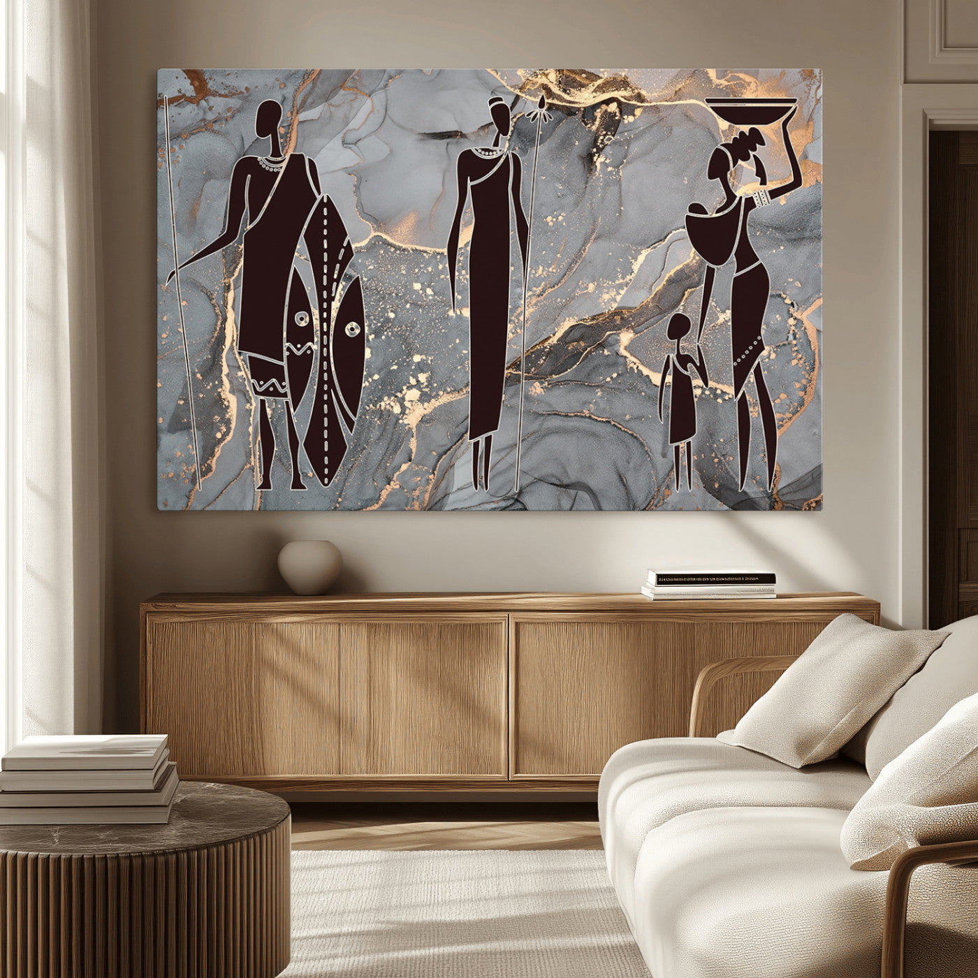 MGV-CV-36X24 - African American Wall Art African Women Painting Canvas Print