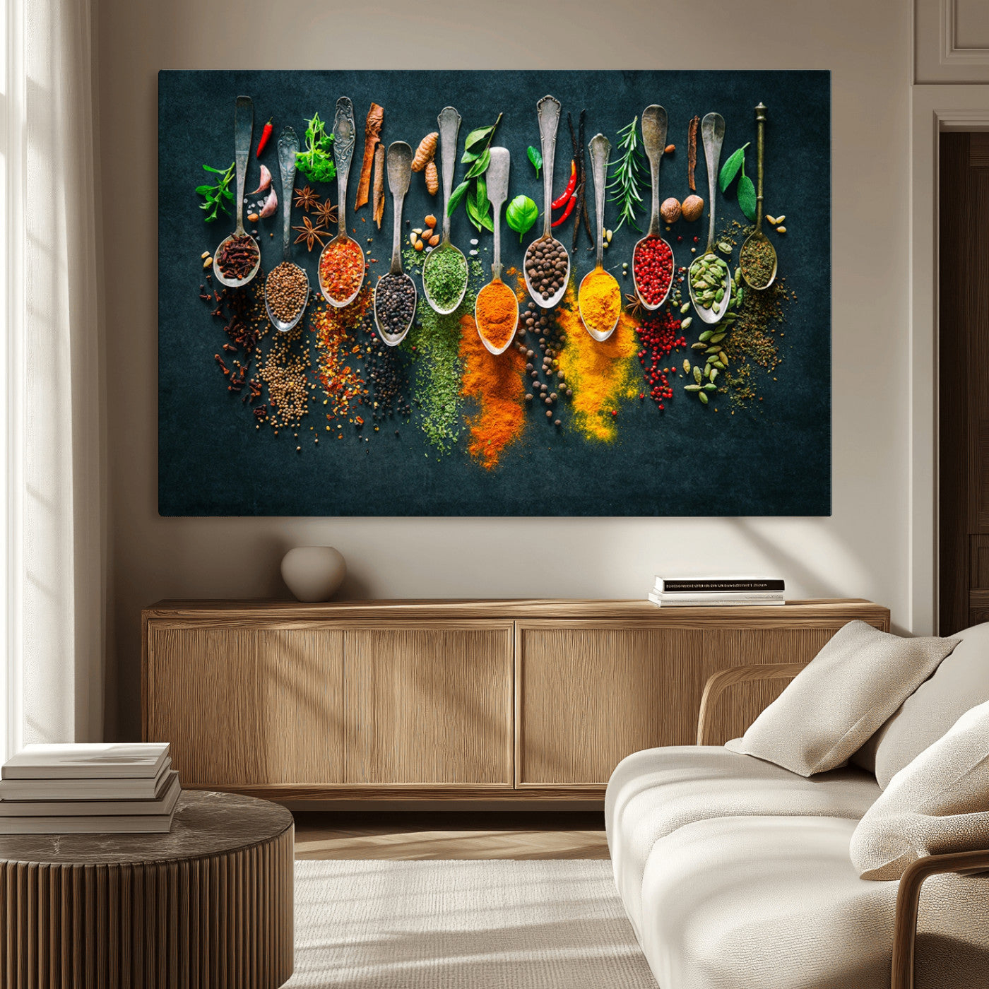 MGV-CV-36X24 - Herbs and Spices Kitchen Wall Art Canvas Print