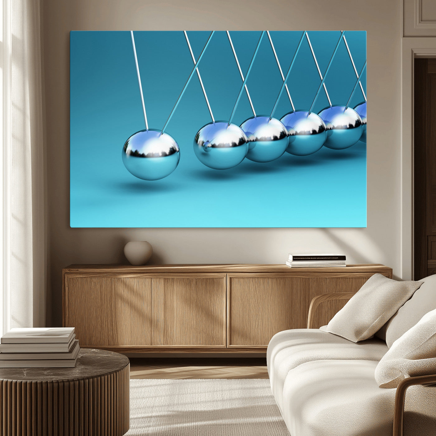 MGV-CV-36X24 - Wall Art Newton's Cradle Canvas Print, Framed Newton Cradle Canvas Print