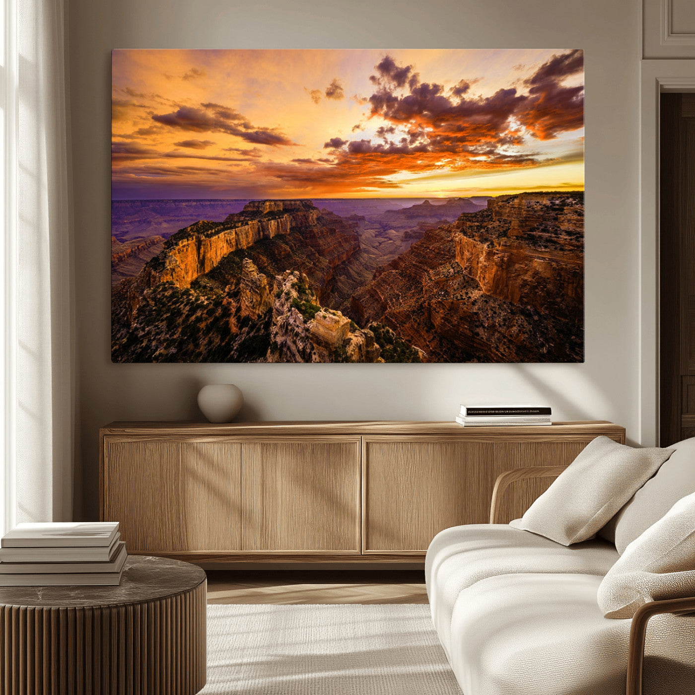 MGV-CV-36X24 - Mesmerizing Sunset from Grand Canyon Nal Park Wall Art, Grand Canyon Canvas Print