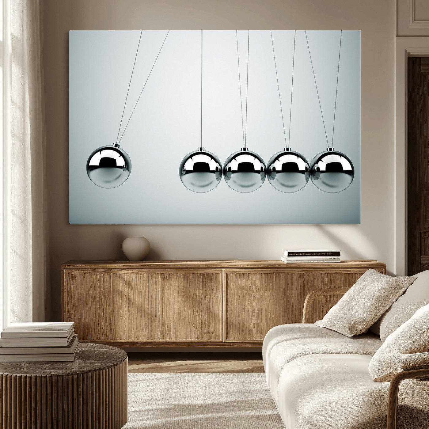 MGV-CV-36X24 - Newton's Cradle Wall Art Canvas Print, Framed Newton Cradle Wall Art