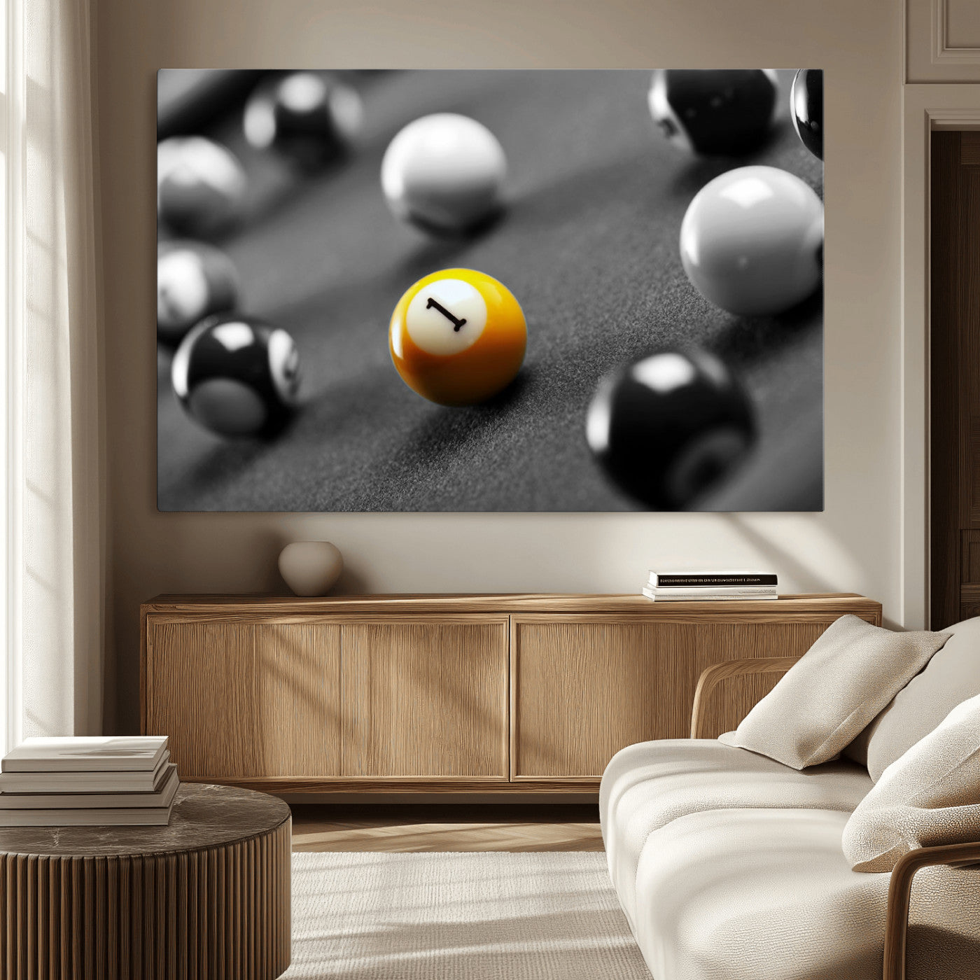 MGV-CV-36X24 - Wall Art Pool Table and Balls Canvas Print