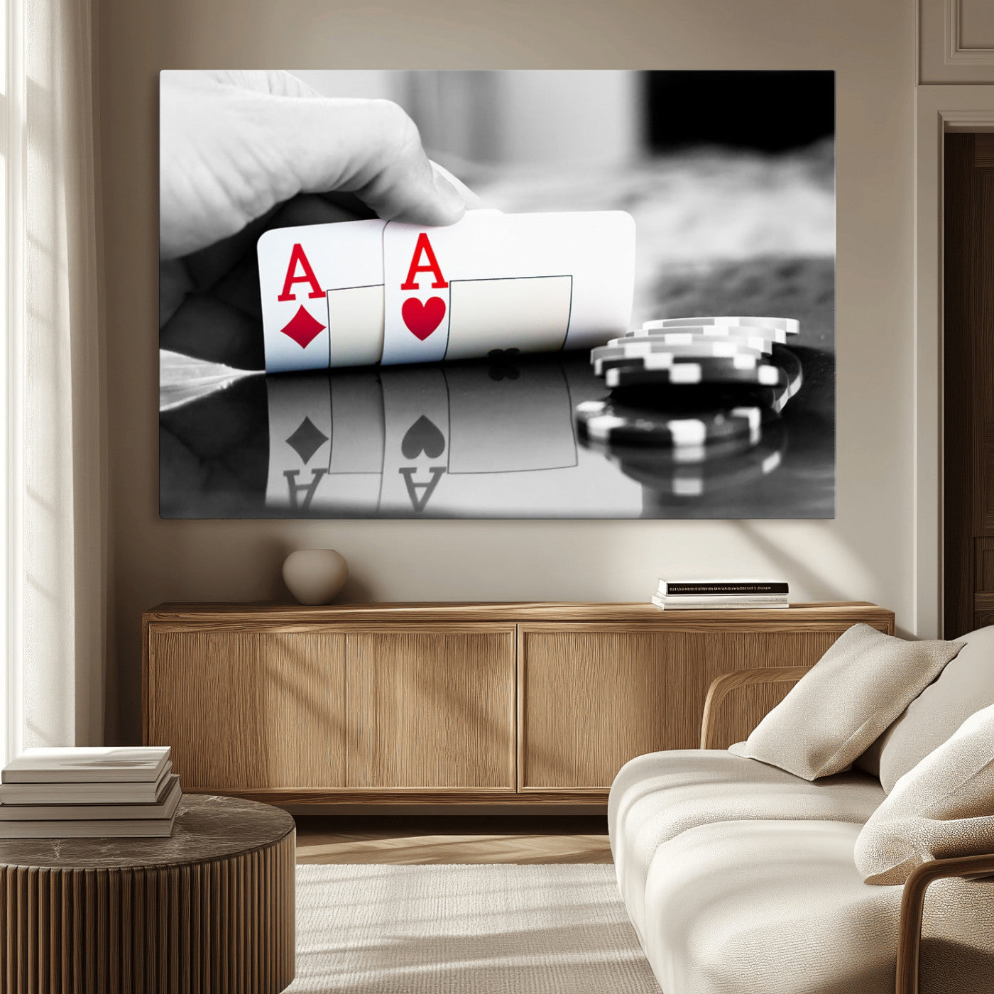 MGV-CV-36X24 - Aces Poker Art Poker Game Wall Art Canvas Print