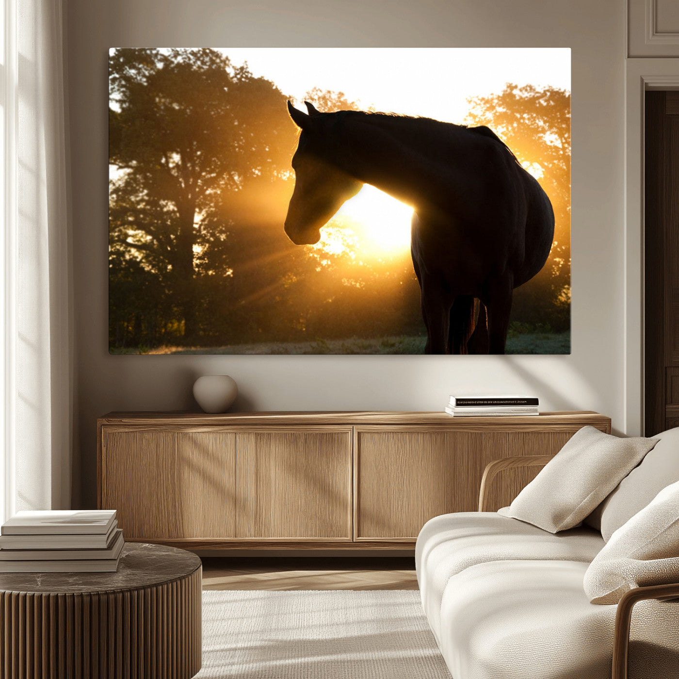 MGV-CV-36X24 - Horse at Sunset Wall Art Animal Canvas Print