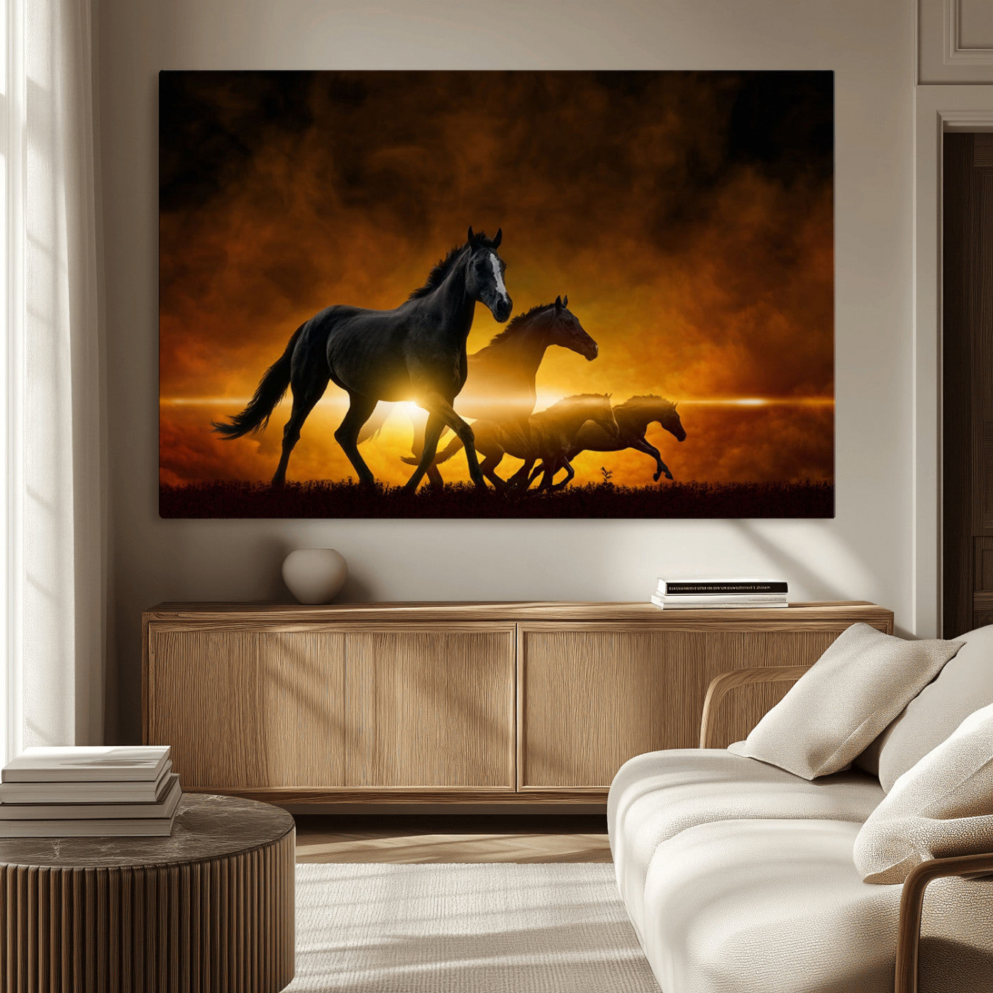 MGV-CV-36X24 - Horse Wall Art Canvas Print, Multi Panel Animal Canvas Print