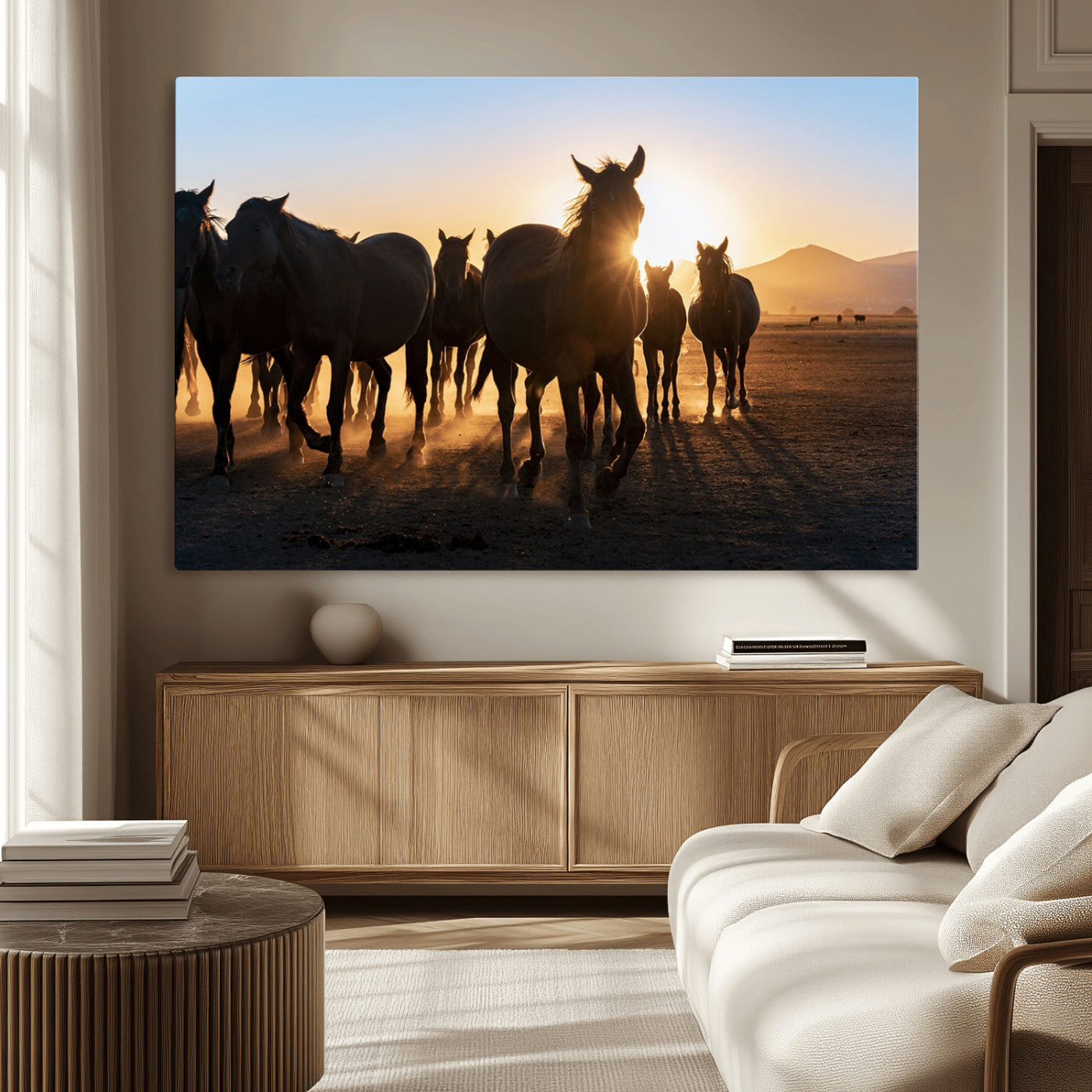 MGV-CV-36X24 - Horse Herd Wall Art Animal Canvas Print