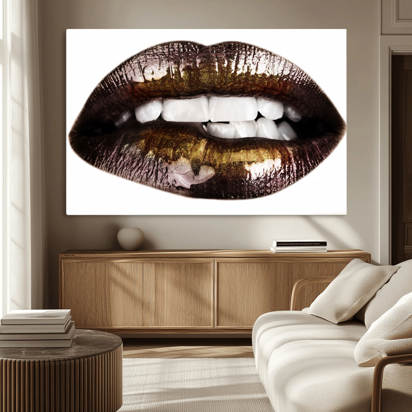 MGV-CV-36X24 - Close Up Lips Wall Art Canvas Print