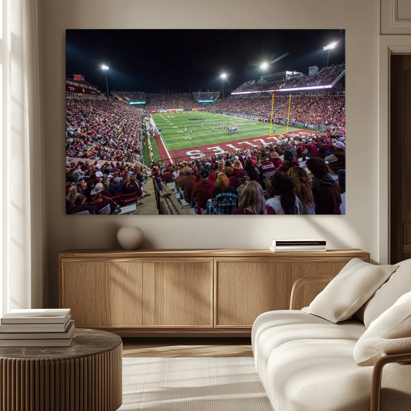 MGV-CV-36X24 - American Football Wall Art Canvas Print, Stadium Sport Wall Art Print