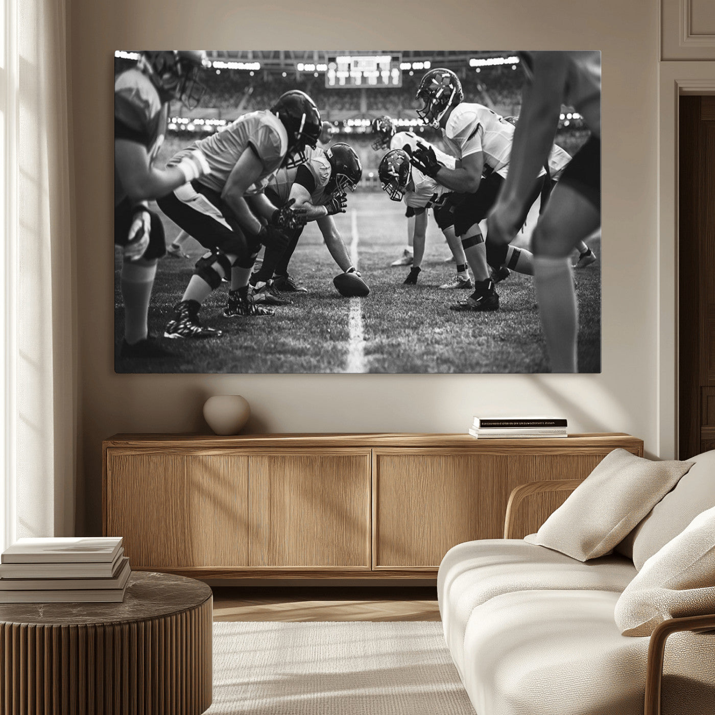 MGV-CV-36X24 - American Football Wall Art Canvas Print, Stadium Sport Wall Art Print