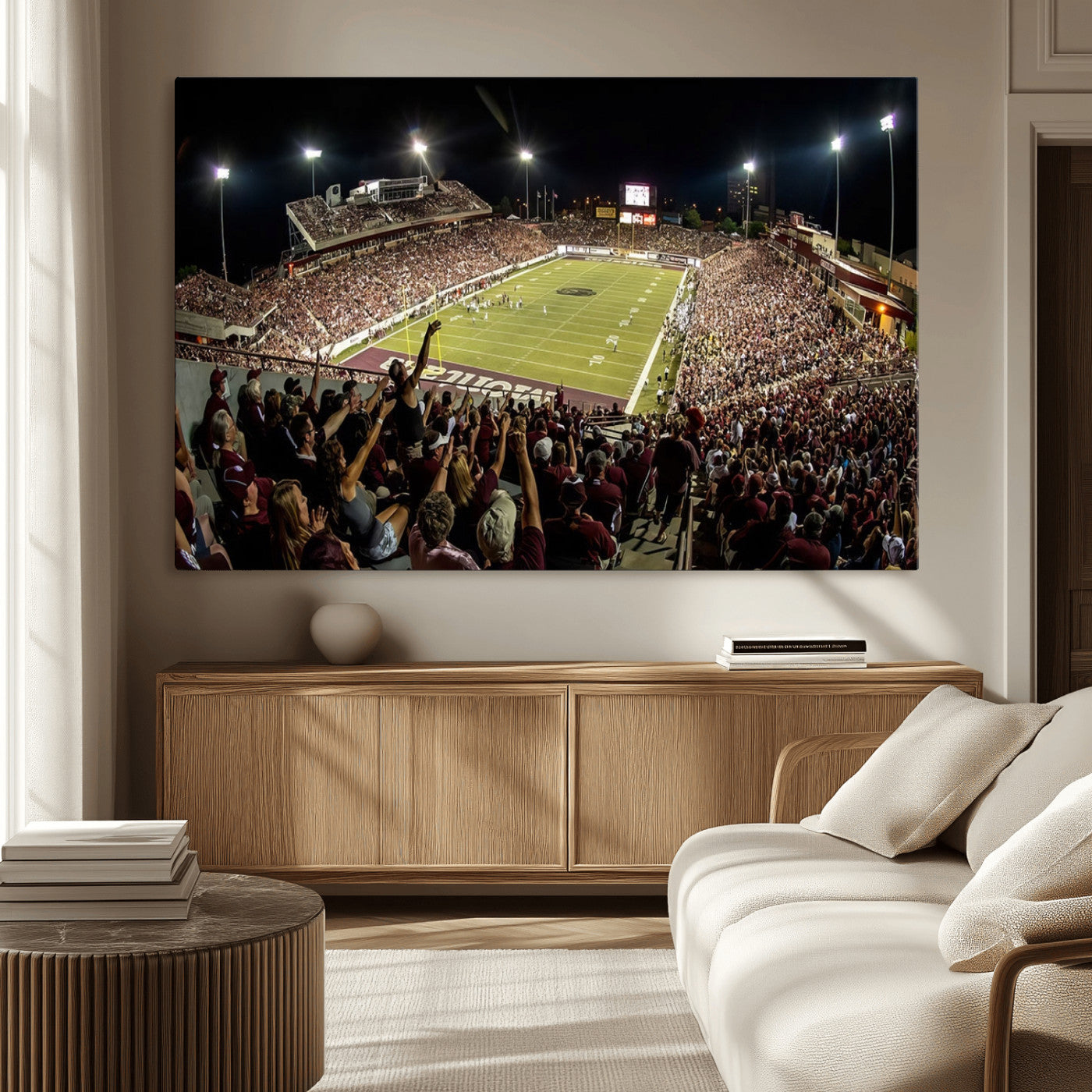 94126-MGV-CV-36X24-Washington-Grizzly Stadium Canvas Wall Art – Exciting Game Night Atmosphere Captured in Panoramic