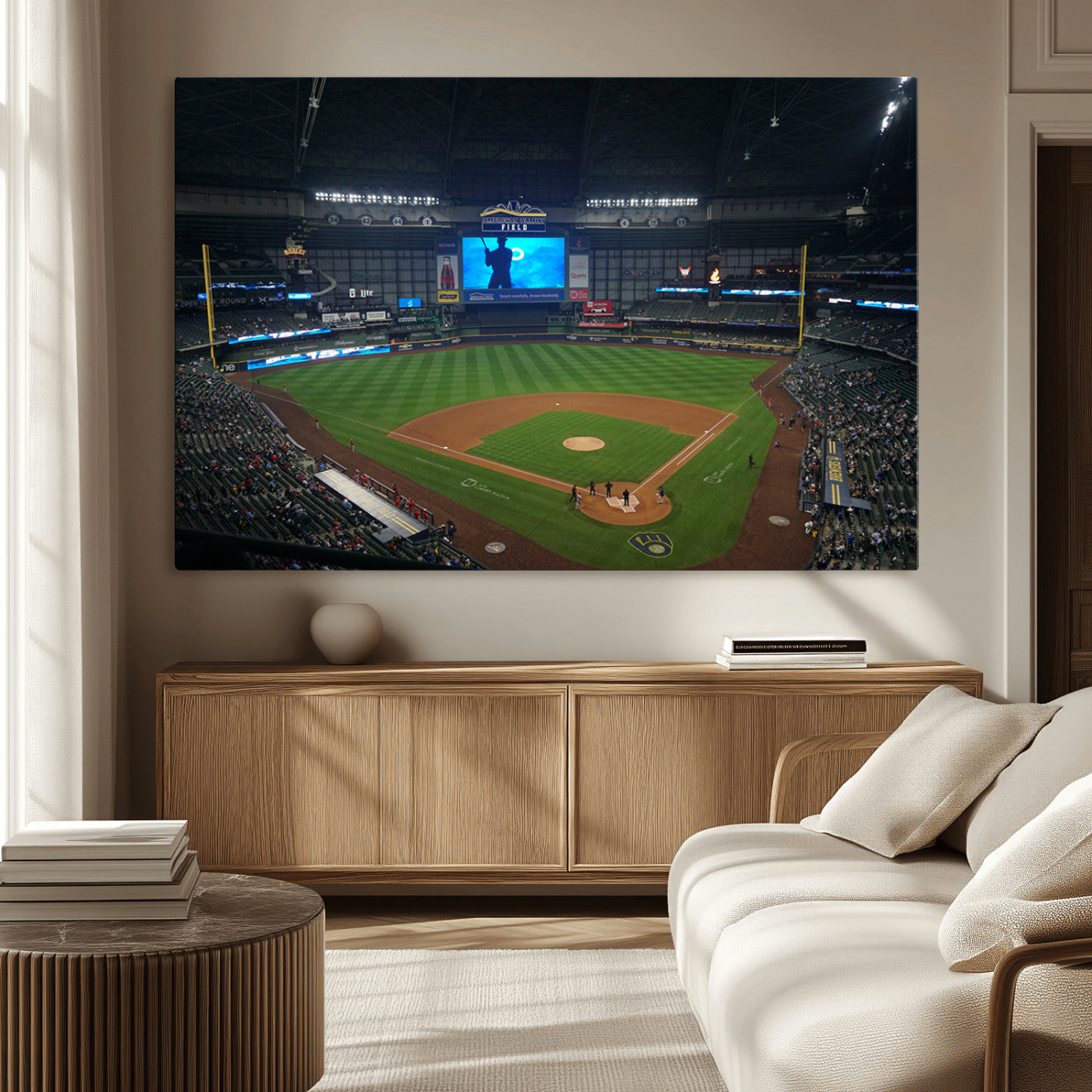 -Milwaukee Brewers Baseball Art Print - American Family Field Stadium Wall Art Canvas Print