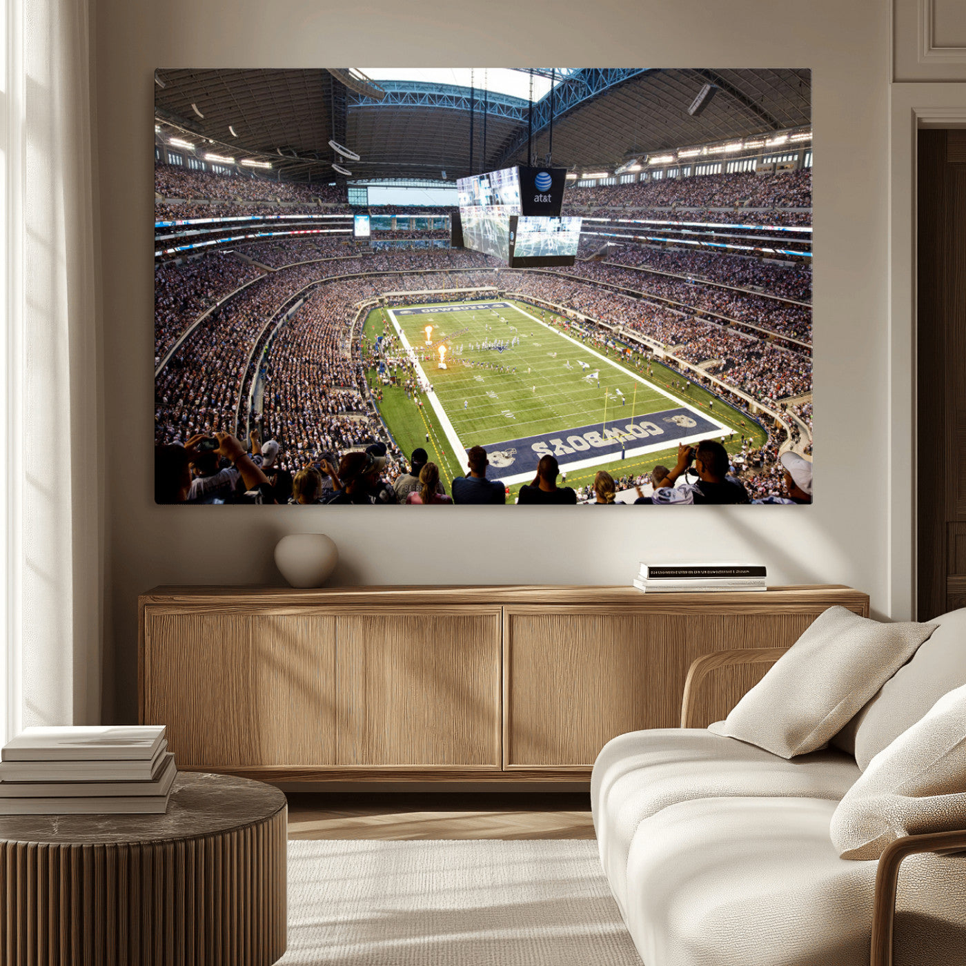 MGV-CV-36X24 - Dallas Cowboys Football Team Print - Arlington AT&T Stadium Wall Art Canvas Print