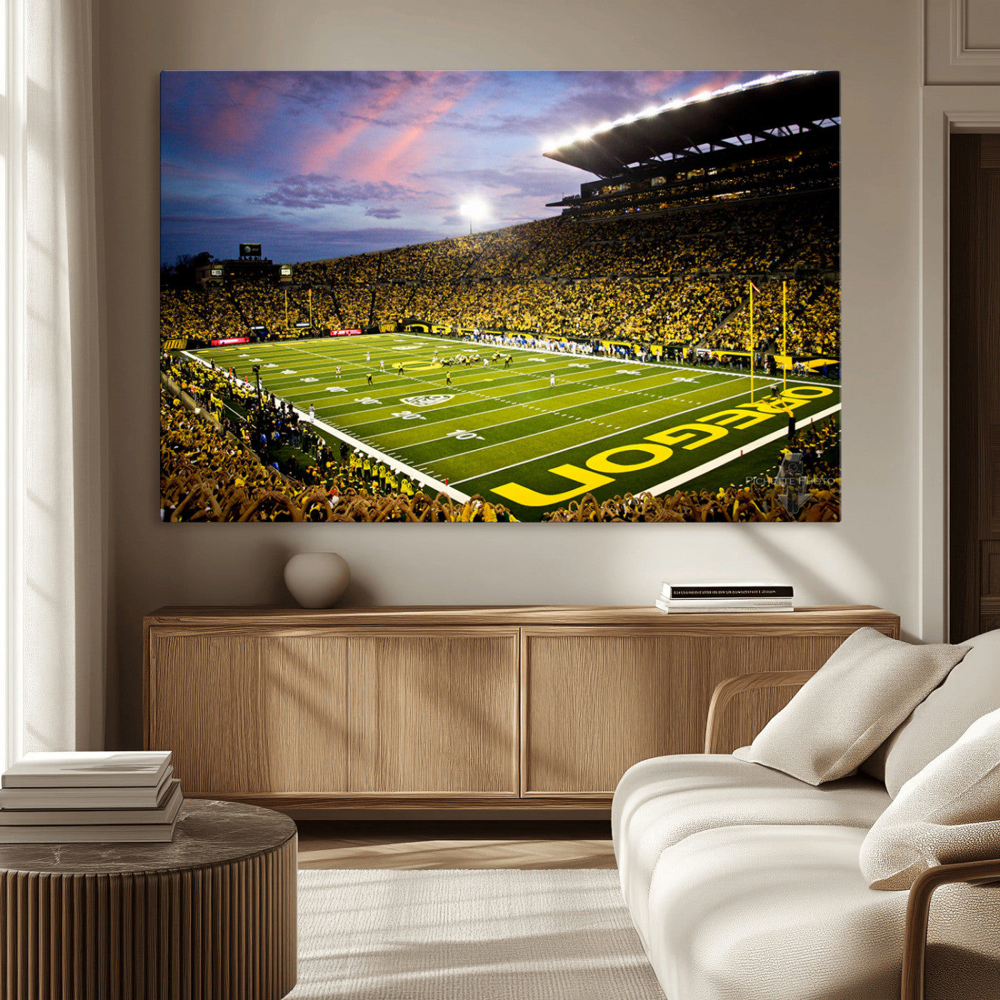 MGV-CV-36X24 - University of Oregon Ducks Football Team Print - Eugene Autzen Stadium Wall Art Canvas Print