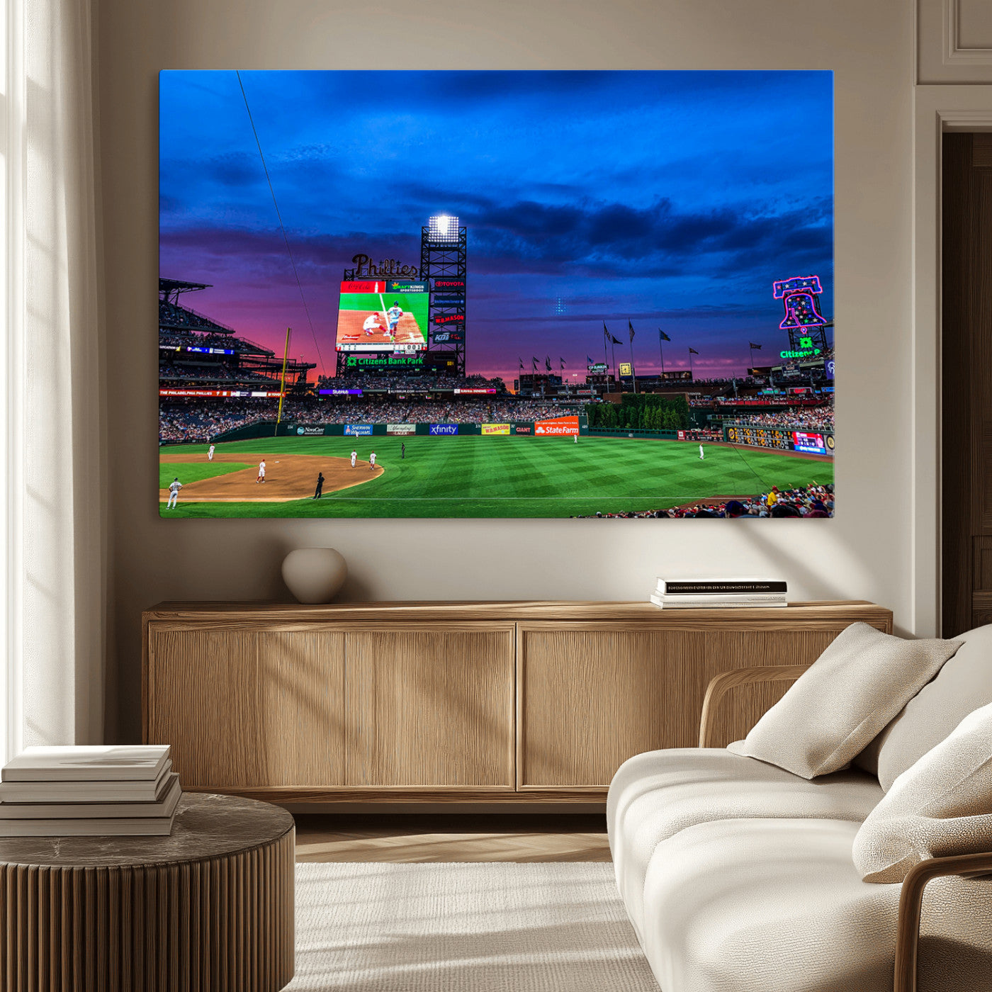 -Philadelphia Phillies Baseball Team Print - Philadelphia Citizens Bank Park Stadium Canvas Wall Art
