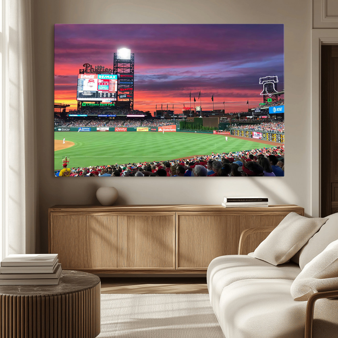 -Philadelphia Phillies Baseball Team Print - Philadelphia Citizens Bank Park Stadium Wall Art Canvas