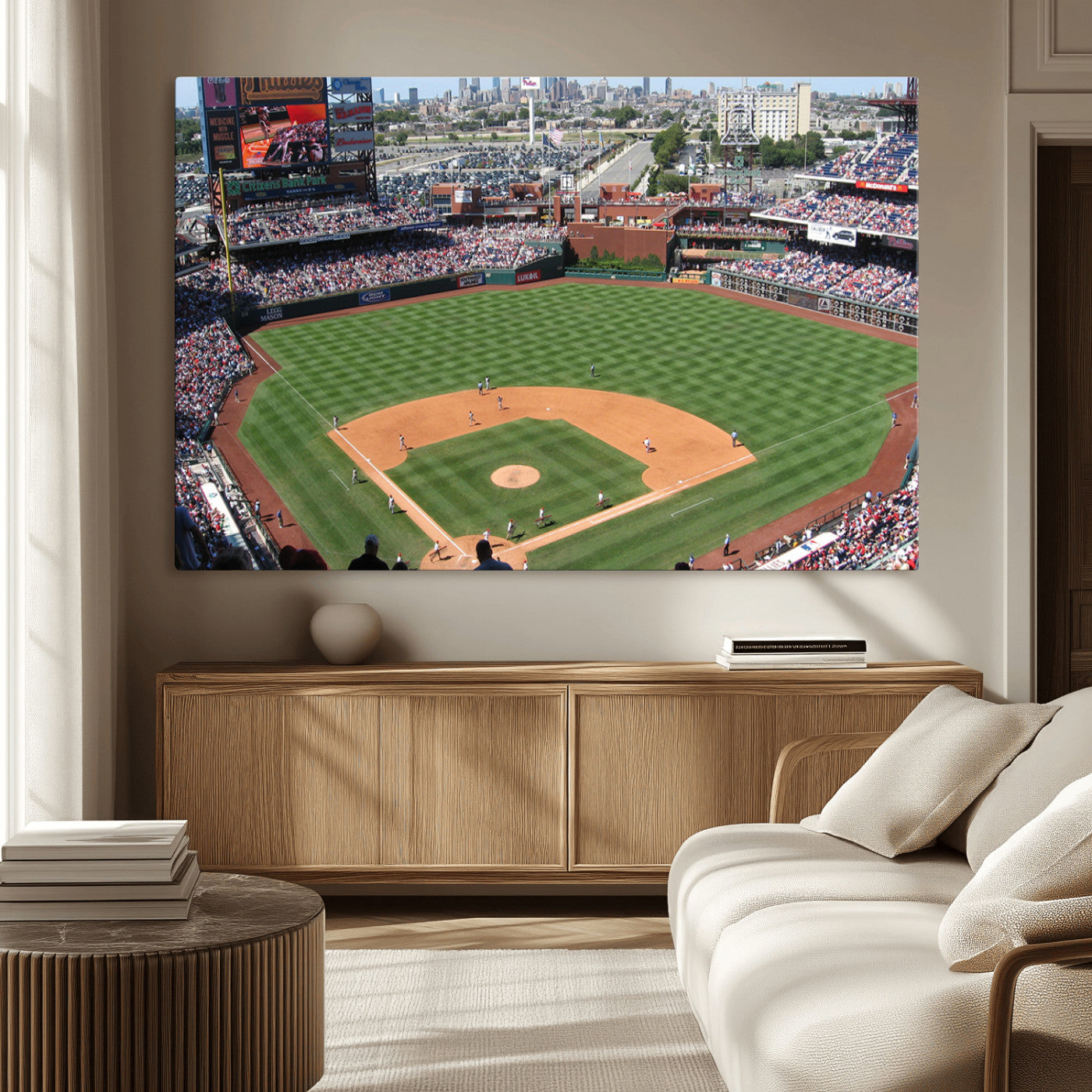 85755-MGV-CV-36X24-Philadelphia Phillies Baseball Team Print - Philadelphia Citizens Bank Park Stadium Wall Art Canvas