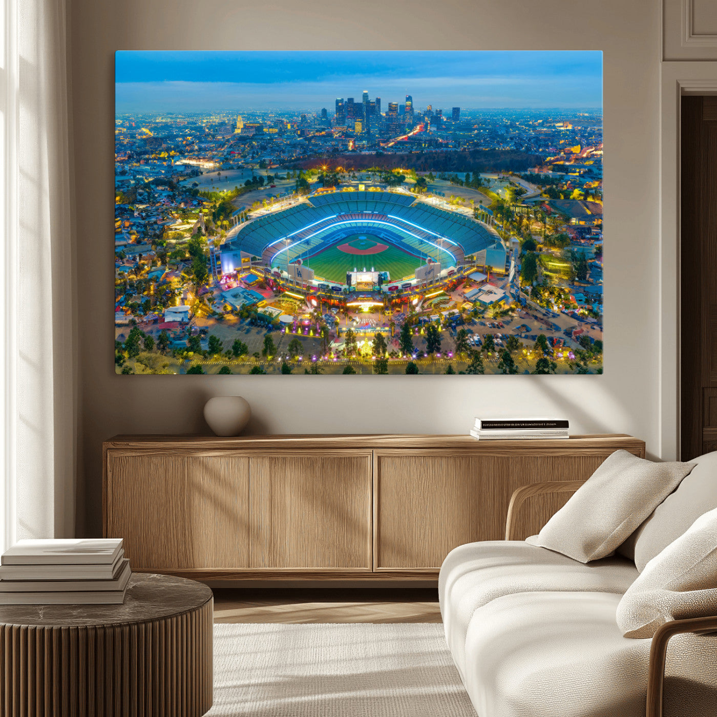 MGV-CV-36X24 - Los Angeles Dodgers Wall Art Canvas, Dodger Stadium Wall Art Canvas Print - MLB Baseball Stadium