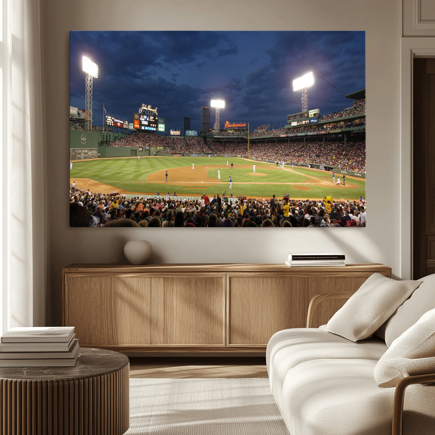 MGV-CV-36X24 - Boston Red Sox Baseball Team Print Canvas - Massachusetts Fenway Park Stadium Wall Art Canvas Print