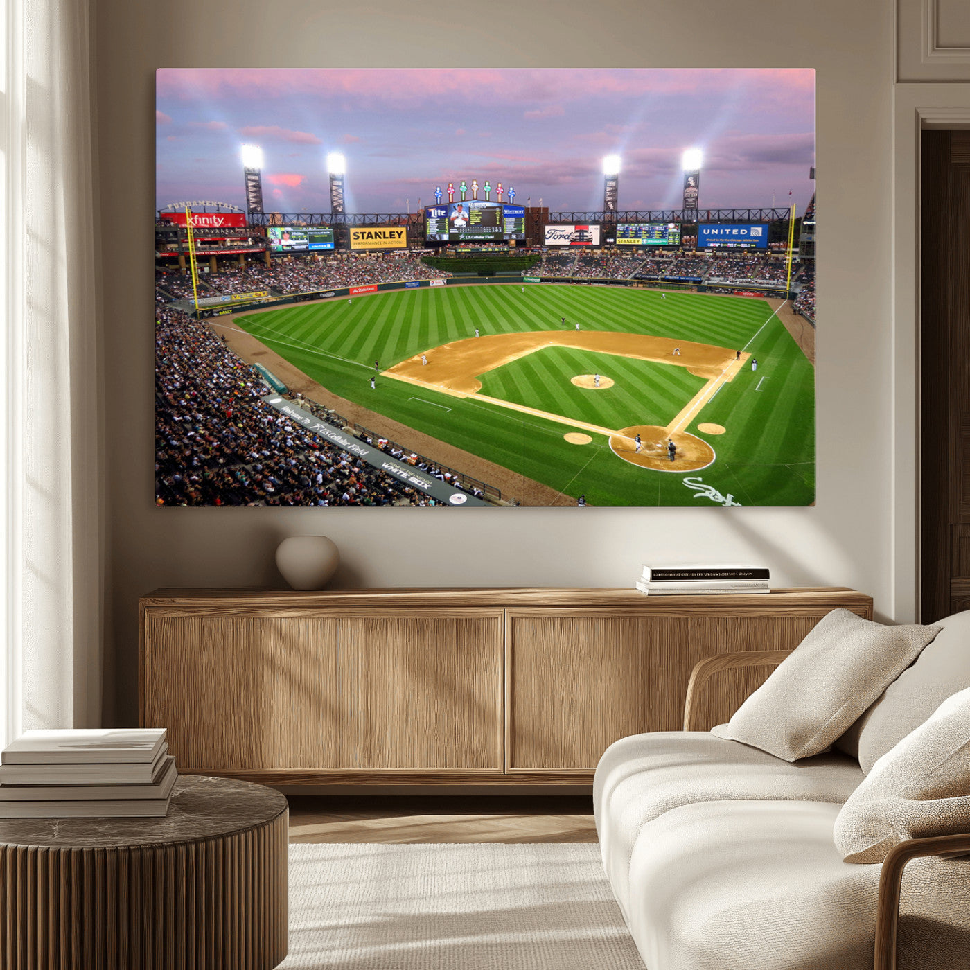 MGV-CV-36X24 - Chicago White Sox Baseball Team Print Canvas- Guaranteed Rate Field Stadium Wall Art Canvas Print