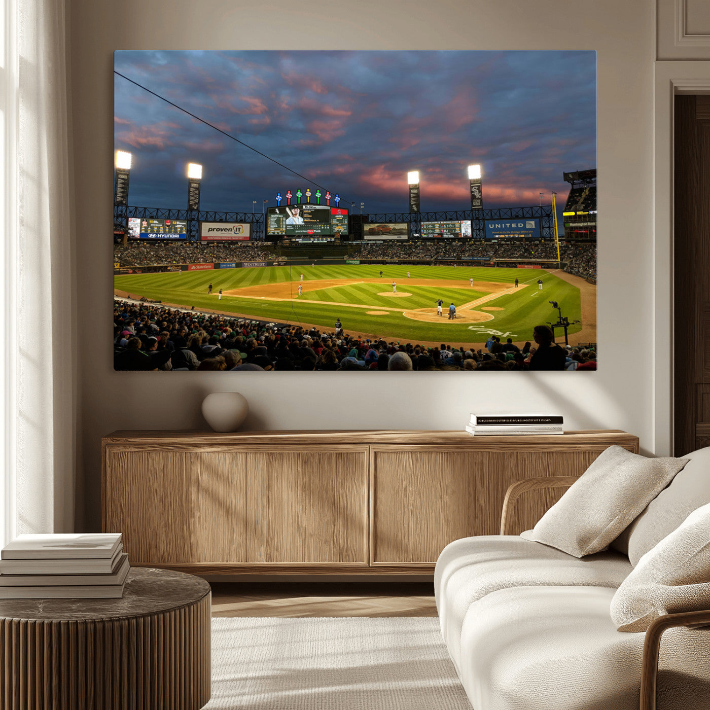MGV-CV-36X24 - Chicago White Sox Baseball Team Print Canvas- Guaranteed Rate Field Stadium Wall Art Canvas Print