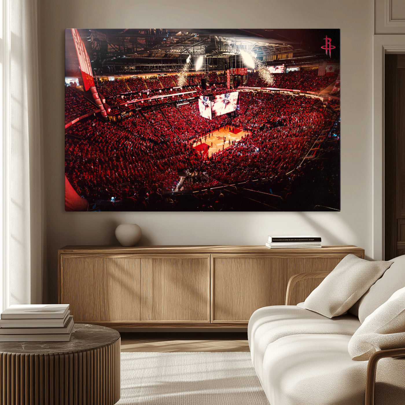 -Houston Rockets Basketball Team Print Canvas- Houston Toyota Center Stadium Wall Art Canvas Print