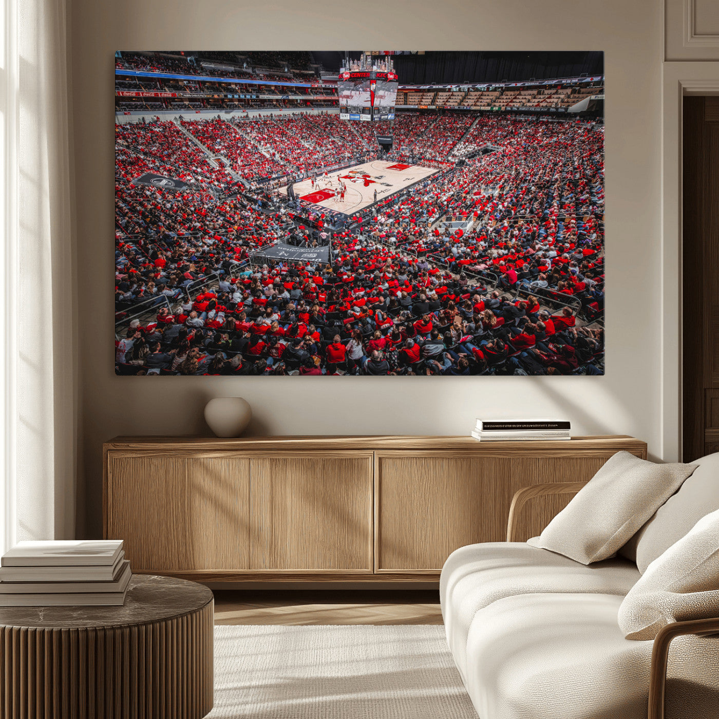 -Louisville Cardinals Basketball Print Canvas - Louisville KFC Yum Center Arena Wall Art Canvas Print