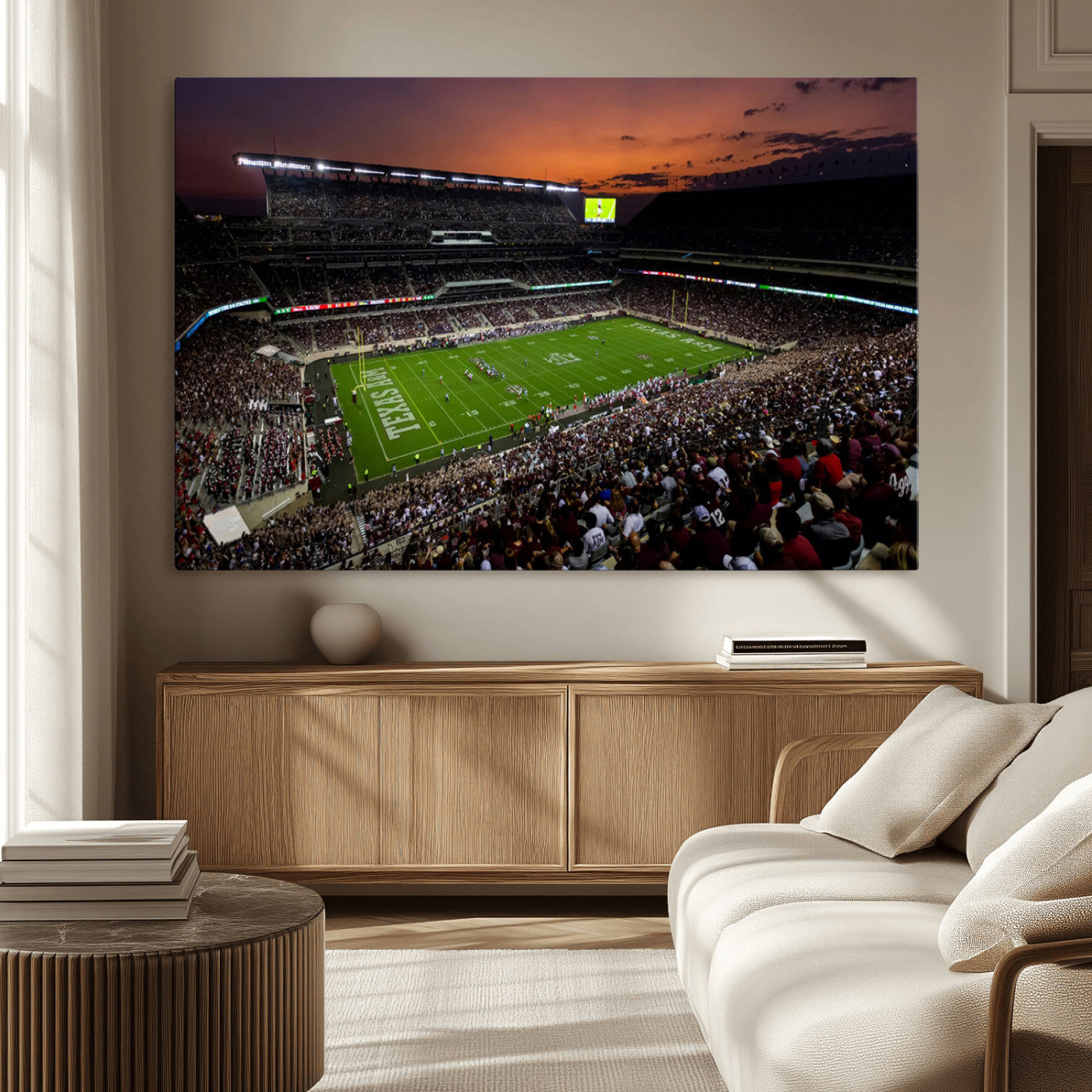 -Texas A&M University Aggies Football Team Print - College Station Kyle Field Stadium Wall Art Canvas