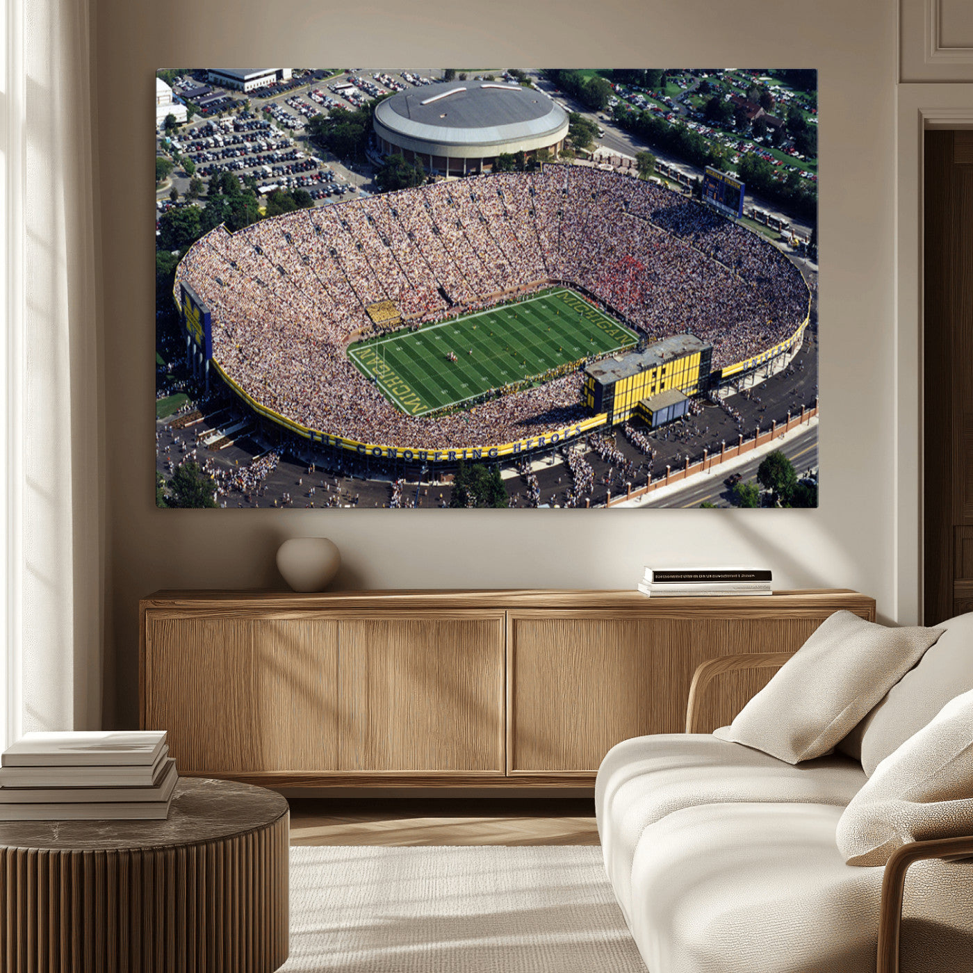 -Michigan Wolverines Football Team Print - Ann Arbor Michigan Stadium Print, Michigan Wolverines