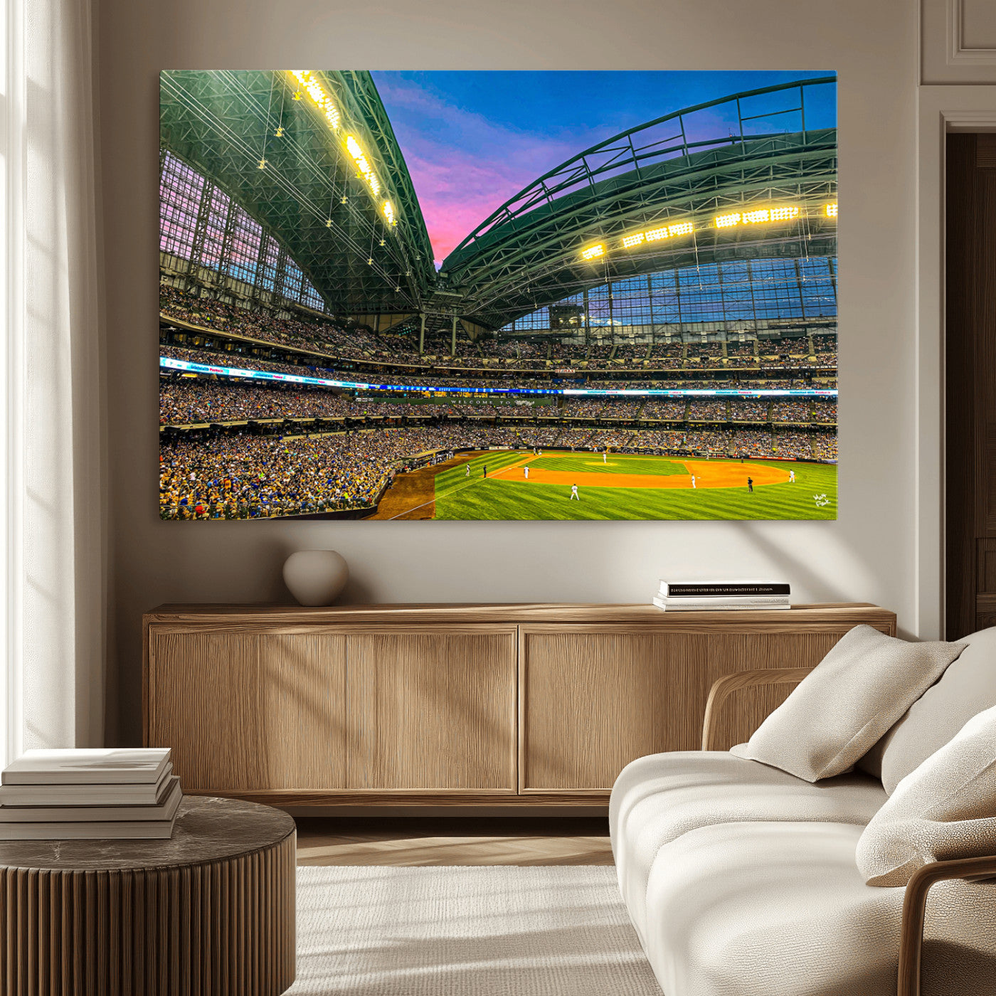 -Milwaukee Brewers Baseball Team Print Canvas- American Family Field Stadium Wall Art Canvas Print