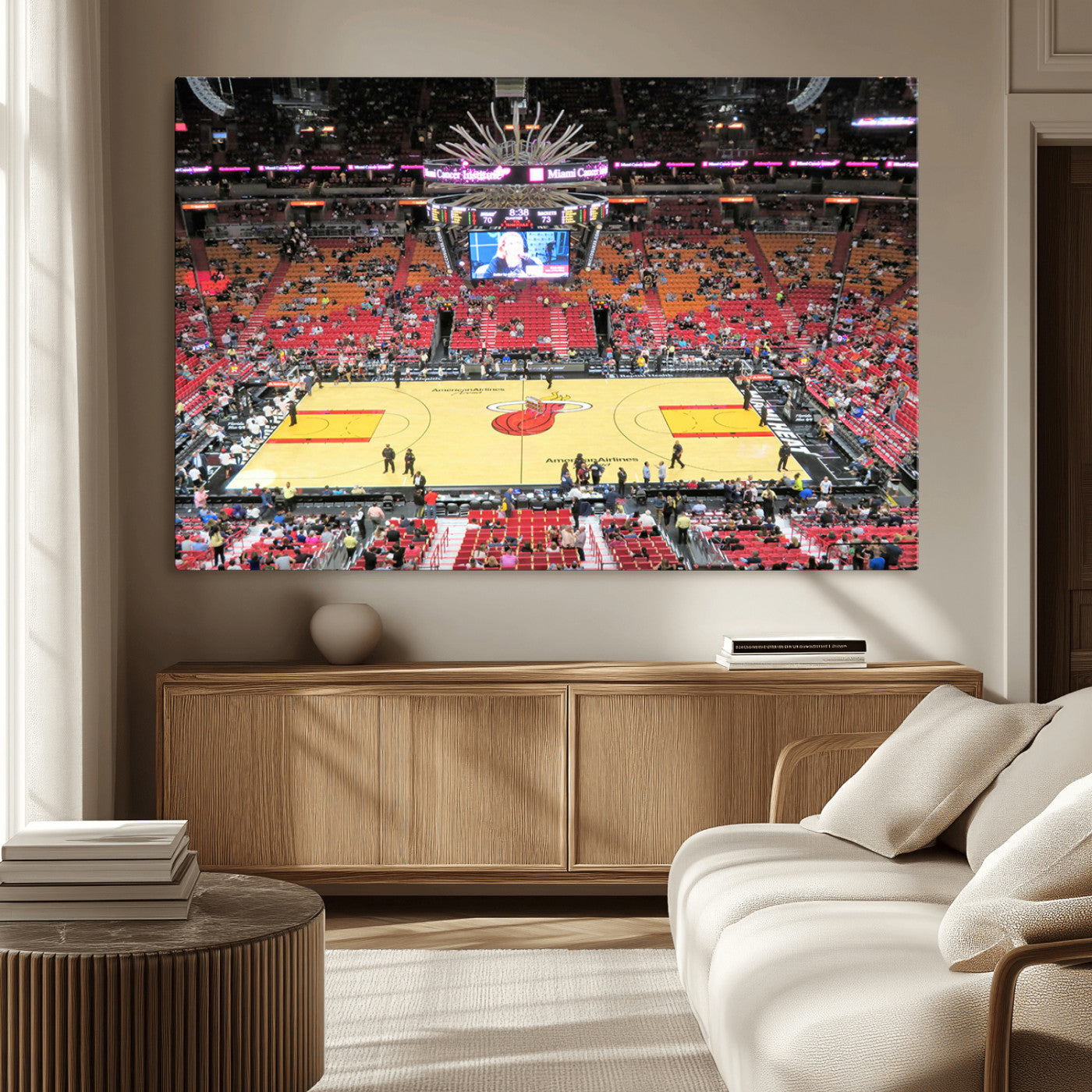 44024-MGV-CV-36X24-Miami Heat Basketball Team Print Wall Art- Kaseya Center Stadium Wall Art Canvas Print