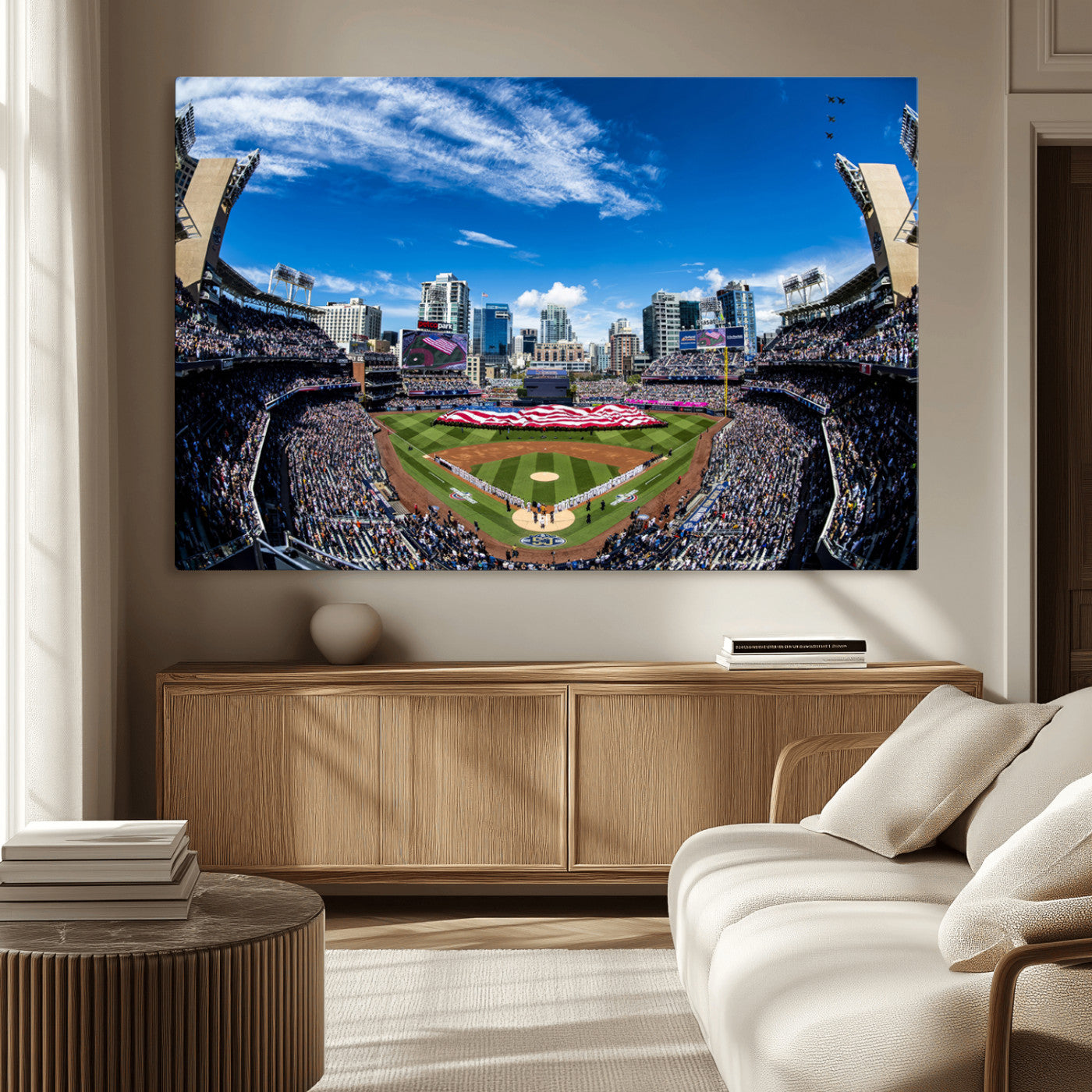 52297-MGV-CV-36X24-San Diego Padres Baseball Team Print - Petco Park Stadium Wall Art Canvas Print