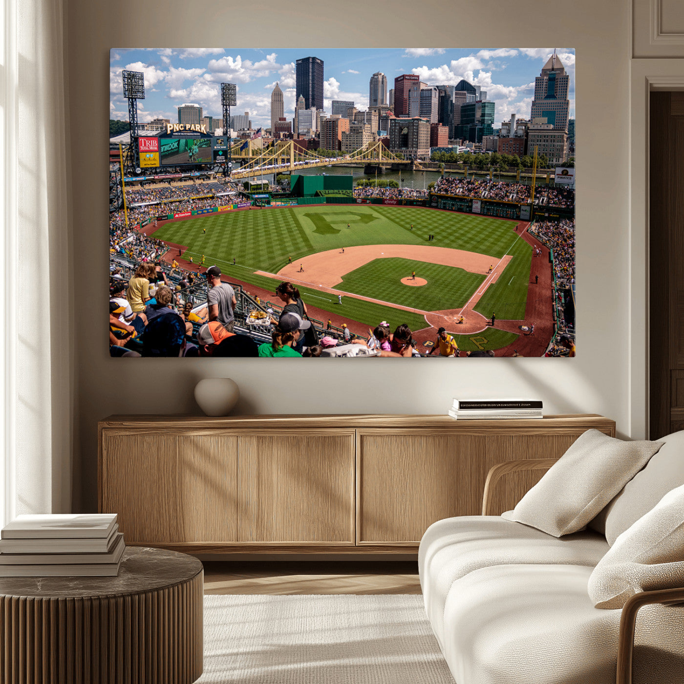 MGV-CV-36X24 - Pittsburgh Pirates Baseball Team Print - PNC Park Stadium Wall Art Canvas Print - Ready to Hang