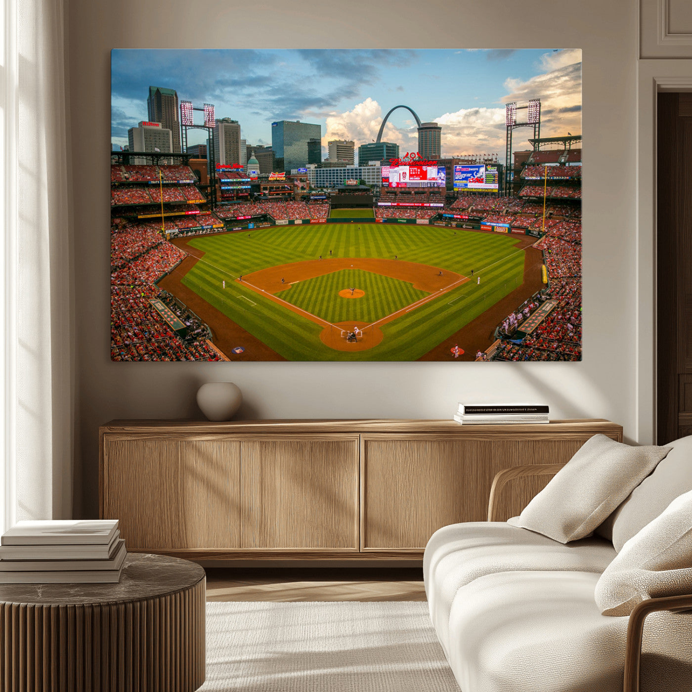 -St. Louis Cardinals Baseball Team Print - Busch Stadium Wall Art Canvas Print