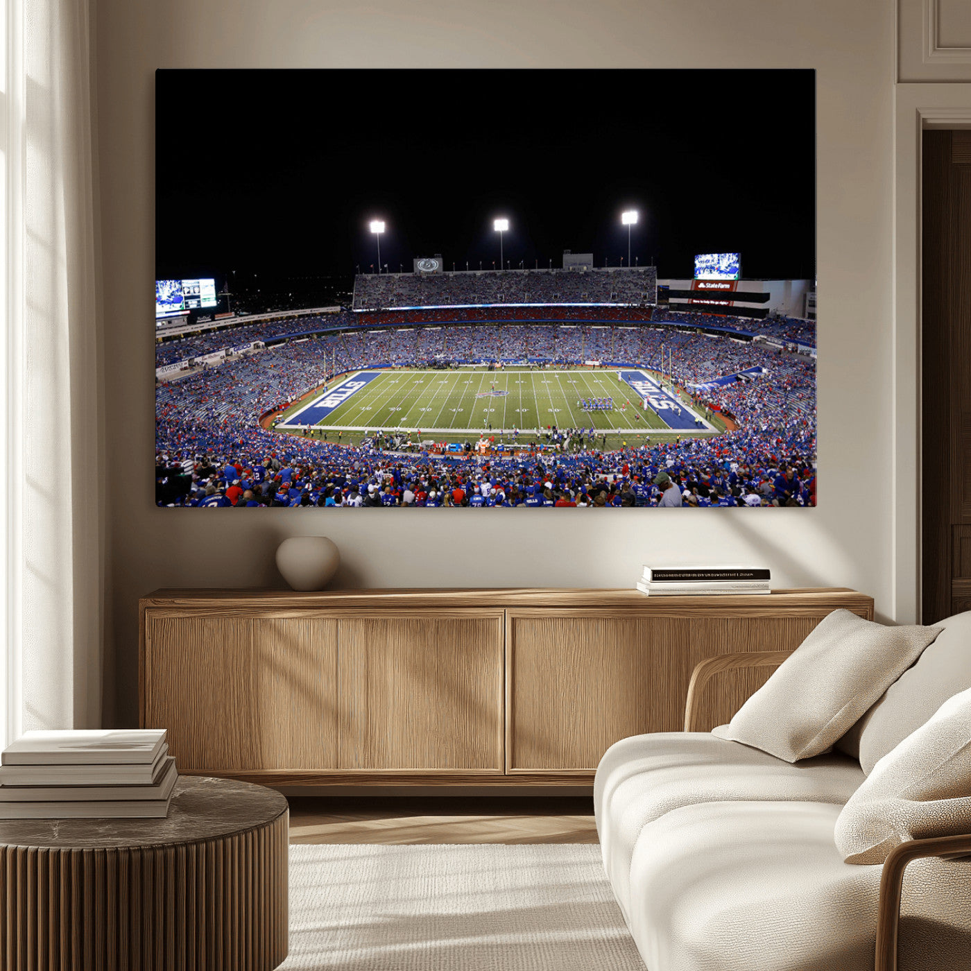 MGV-CV-36X24 - Buffalo Bills Wall Art - Buffalo Bills Stadium Canvas Print, Perfect Sports Decor for Living Rooms,