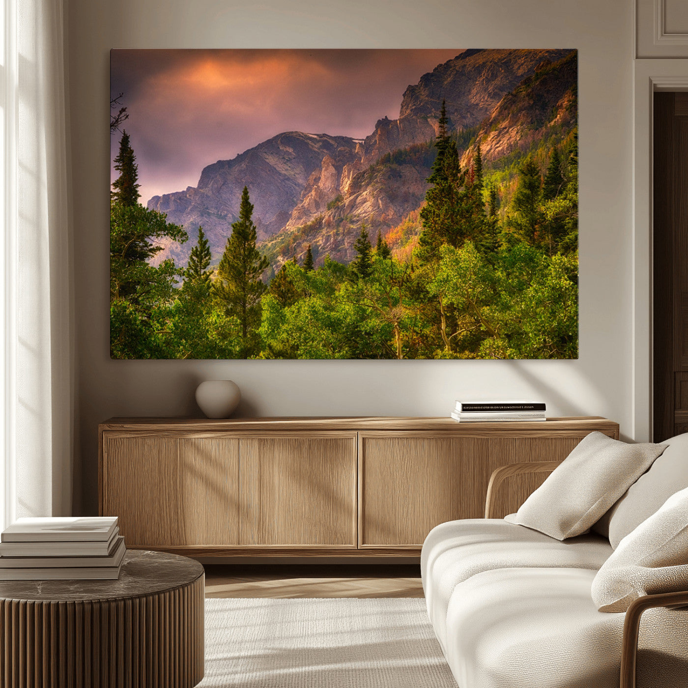 MGV-CV-36X24 - Colorado Rockies Mountains Wall Art Canvas Print | Ready to Hang  Framed Mountain Landscape