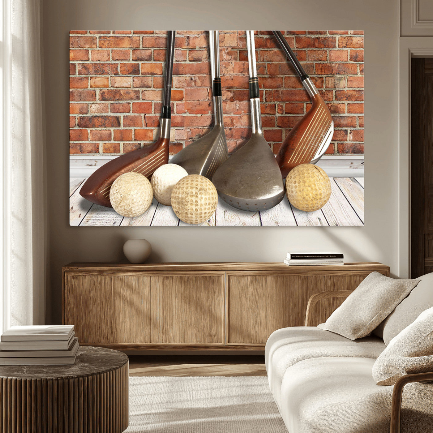 71818-MGV-CV-36X24-Vintage Golf Ball Wall Art Canvas Print | Golf Decor for Man Cave or Office | Ready to Hang and