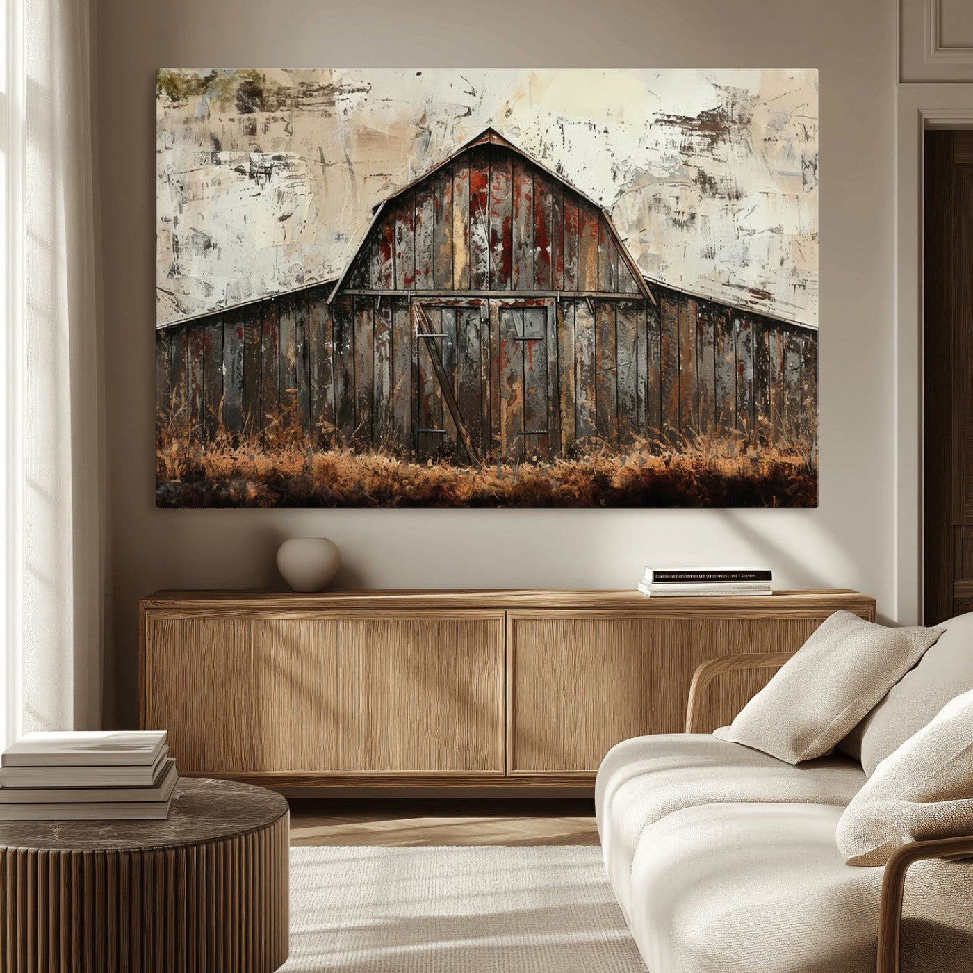 MGV-CV-36X24 - Rustic Barn Wall Art | Farmhouse Wall Decor Canvas Print | Ready to Hang Barn Decor for Cabin or