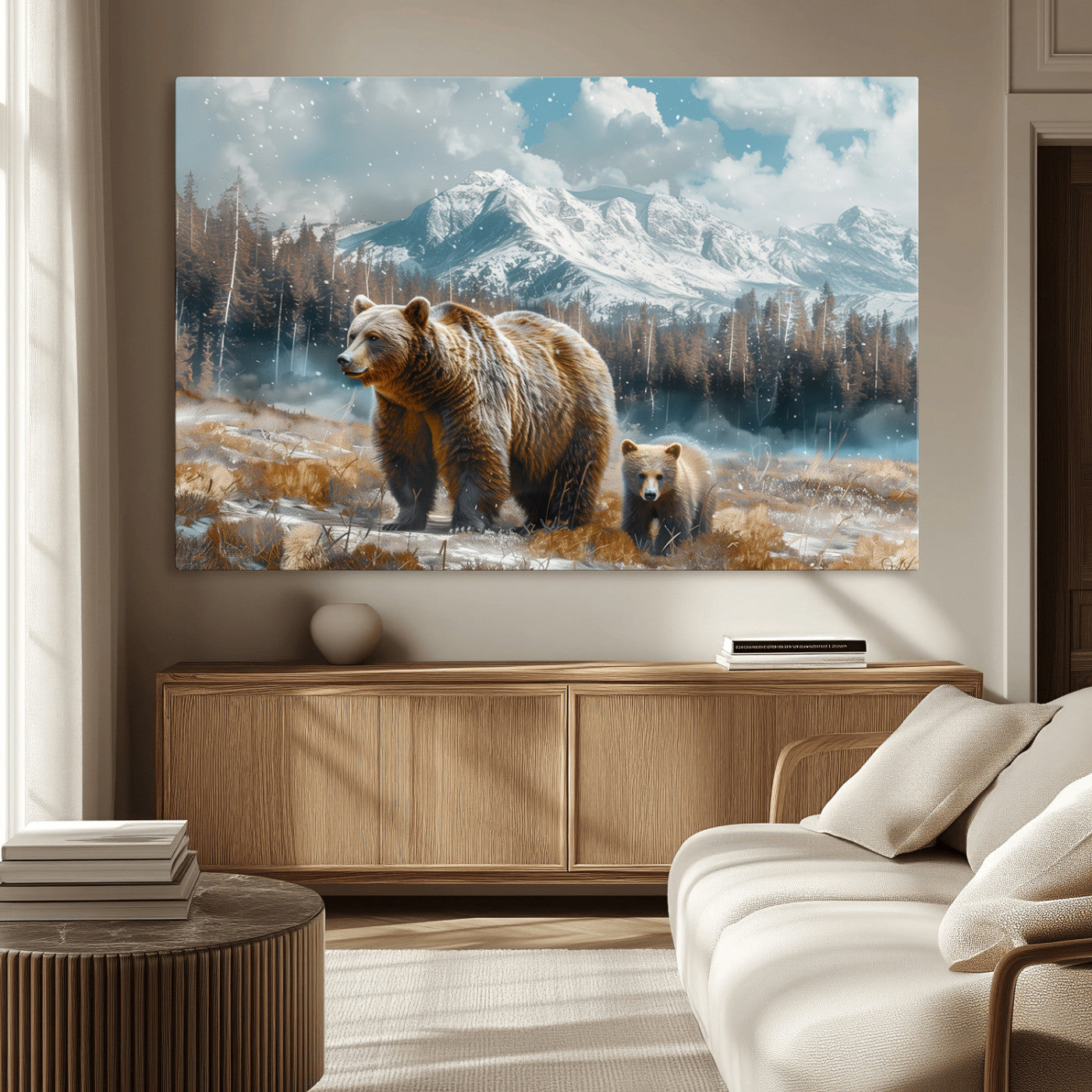 MGV-CV-36X24 - Bear and Baby Bear Wall Art Canvas Print