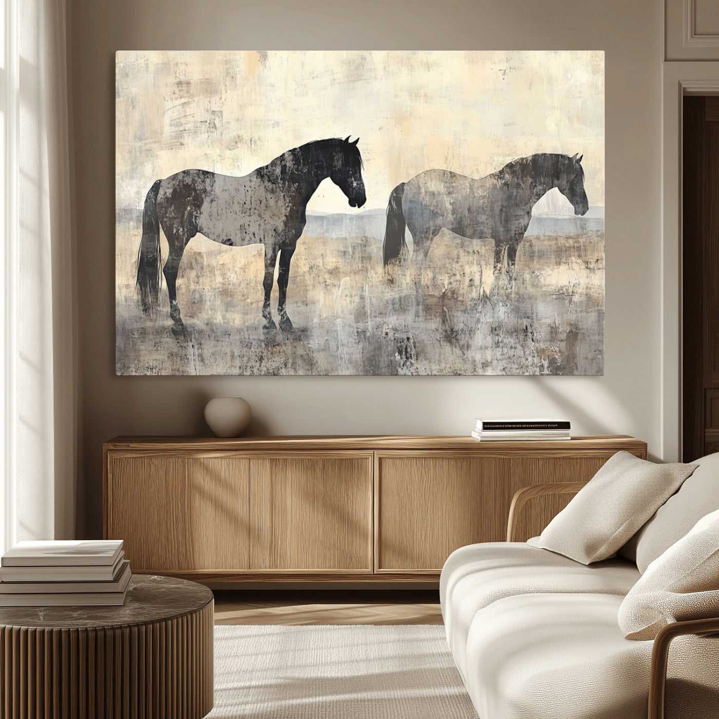 MGV-CV-36X24 - Vintage Horses Wall Art Canvas Print