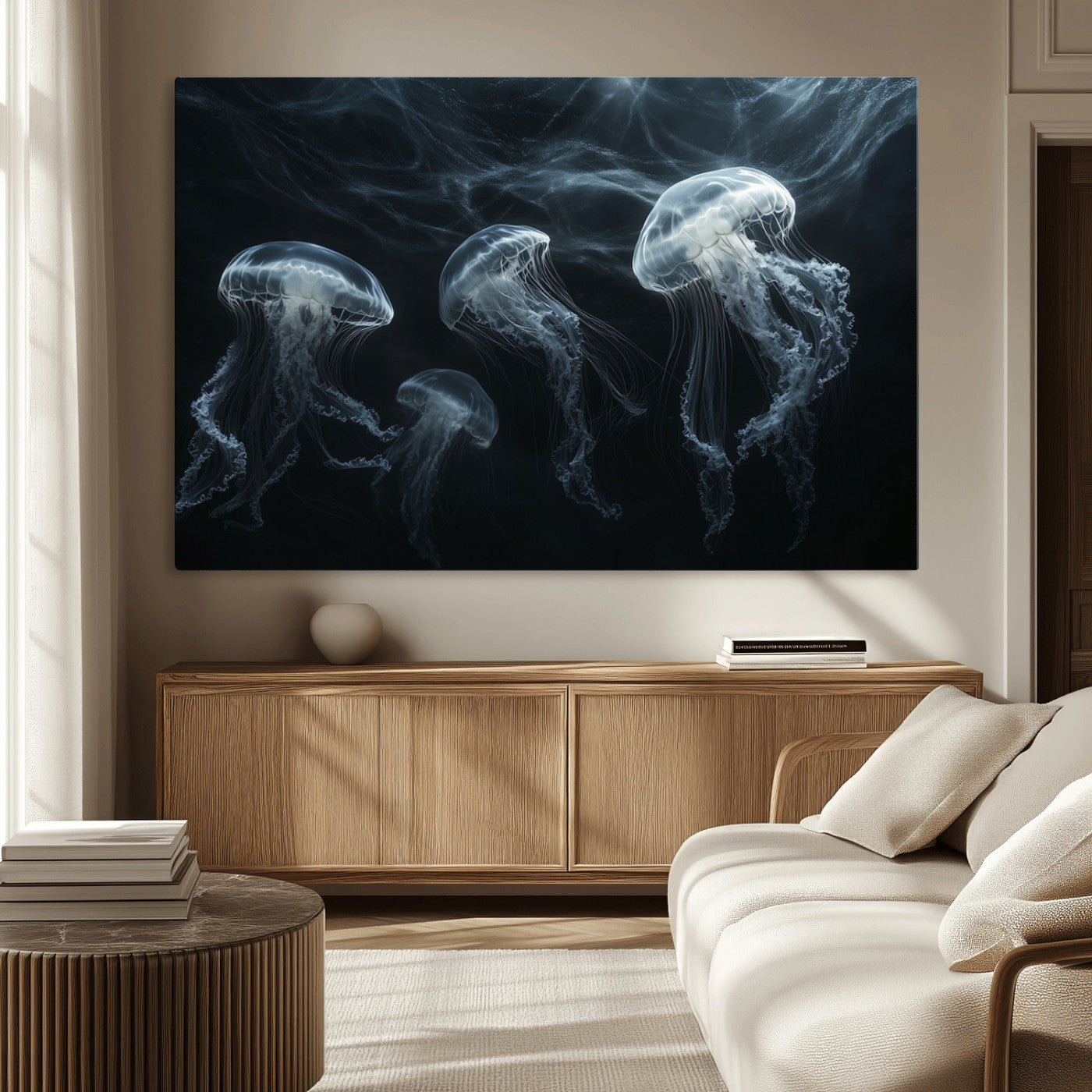 MGV-CV-36X24 - Jellyfish Wall Art Canvas Print, Elegant Wall Decor