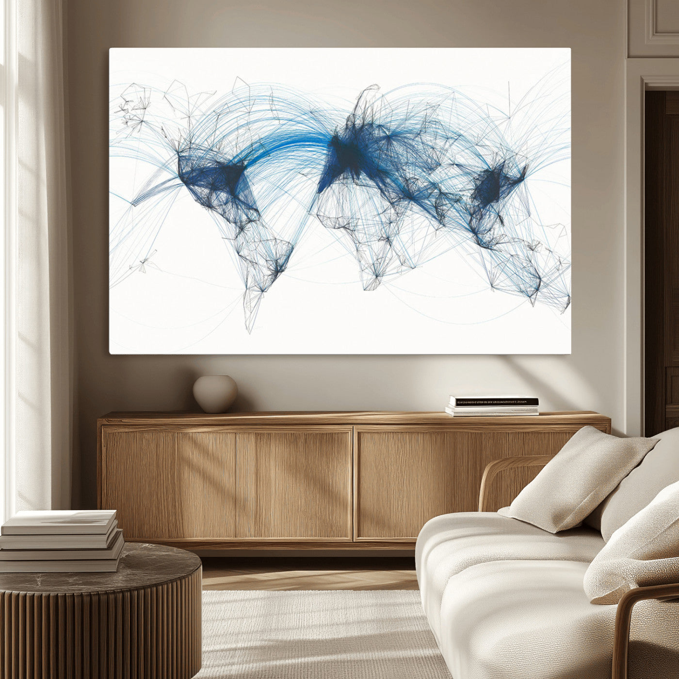 MGV-CV-36X24 - Push Pin World Map Canvas Print – Framed Wall Art for Couples to Track Their Travels – Anniversary