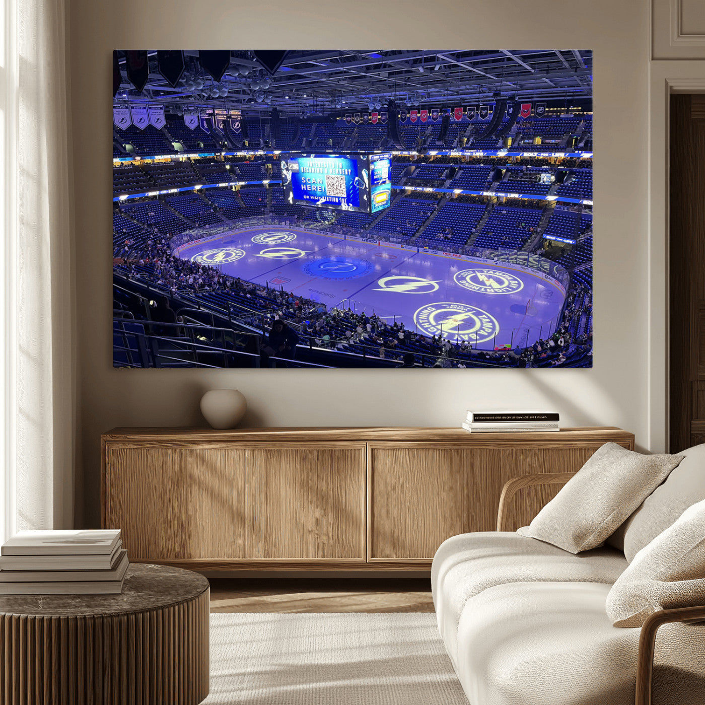 MGV-CV-36X24 - Amalie Arena Florida Wall Art Canvas Print - NHL Hockey Stadium Print Wall Art