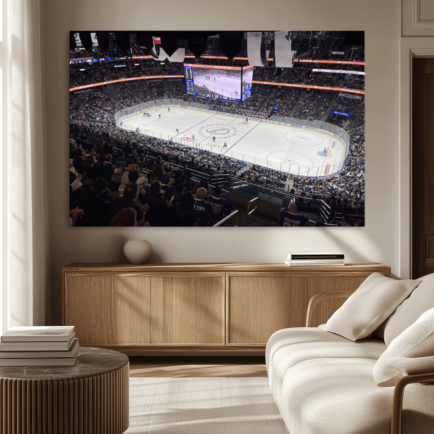 MGV-CV-36X24 - Amalie Arena Florida Wall Art Canvas Print - NHL Hockey Stadium Print