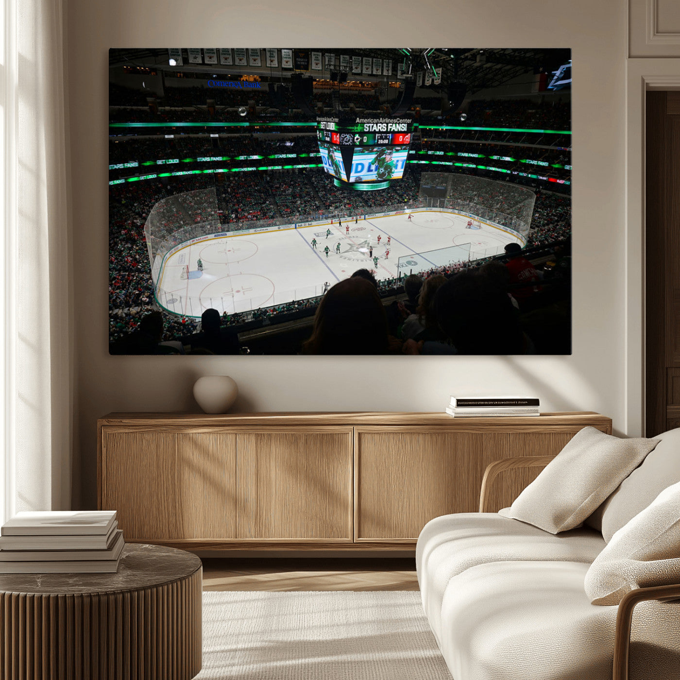 MGV-CV-36X24 - American Airlines Center Dallas Stars Wall Art Canvas Print - Dallas Hockey Arena Stadium Print