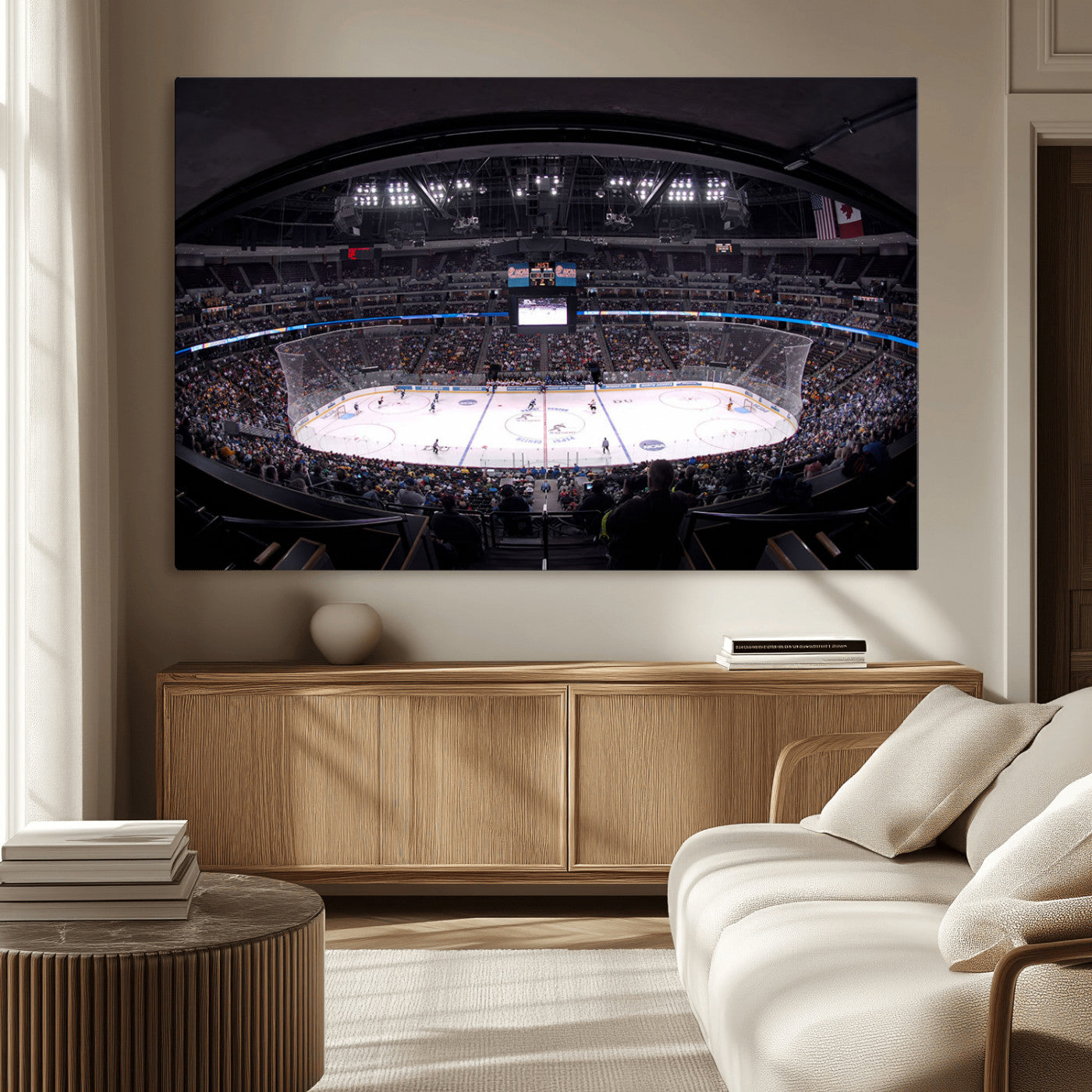 MGV-CV-36X24 - Ball Arena Denver Colorado Avalanche Hockey Team Wall Art Canvas Print - Denver Ice Hockey Stadium