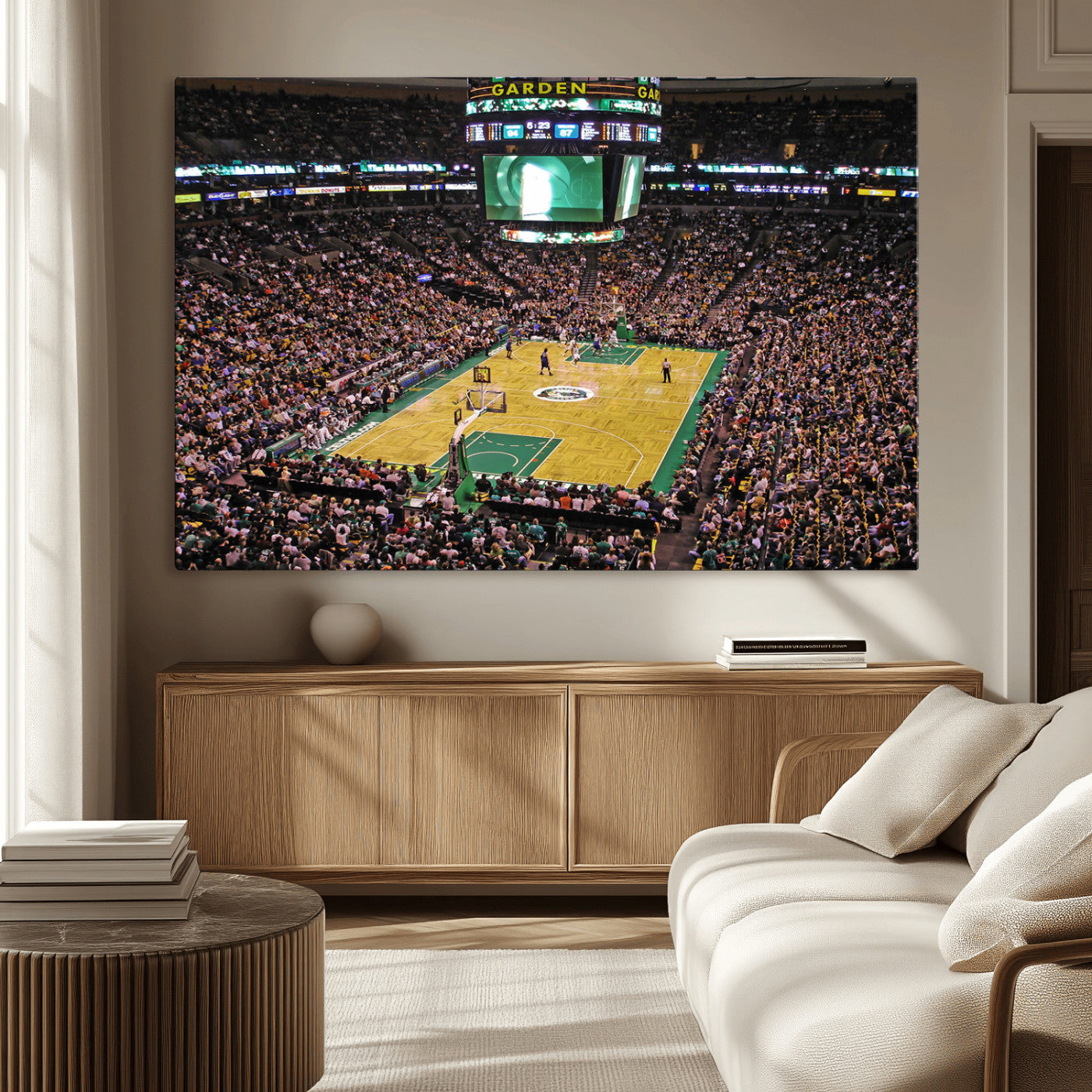 MGV-CV-36X24 - Celtics Game Versus The Timberwolves | Baseball Stadium Wall Art | Canvas Print | Ready to Hang