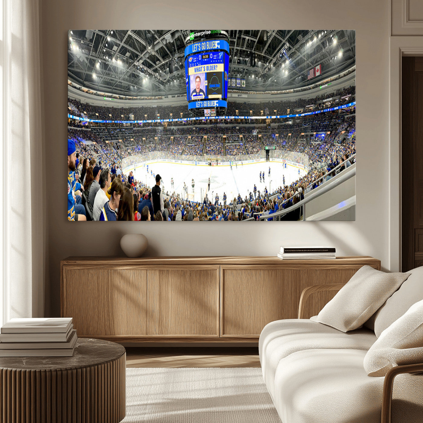 MGV-CV-36X24 - Enterprise Center | Missouri St. Louis Blues Ice Hockey Stadium Wall Art | Canvas Print | Ready to
