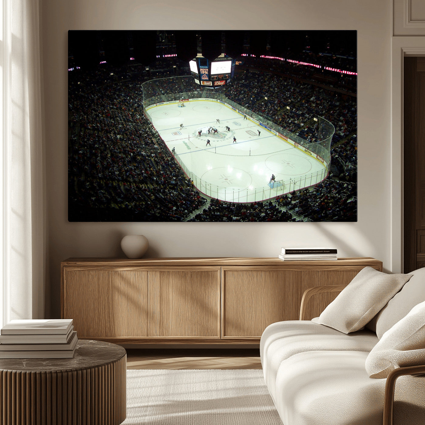 MGV-CV-36X24 - Nationwide Arena Ohio Columbus Blue Jackets Hockey Stadium Canvas Print Wall Art